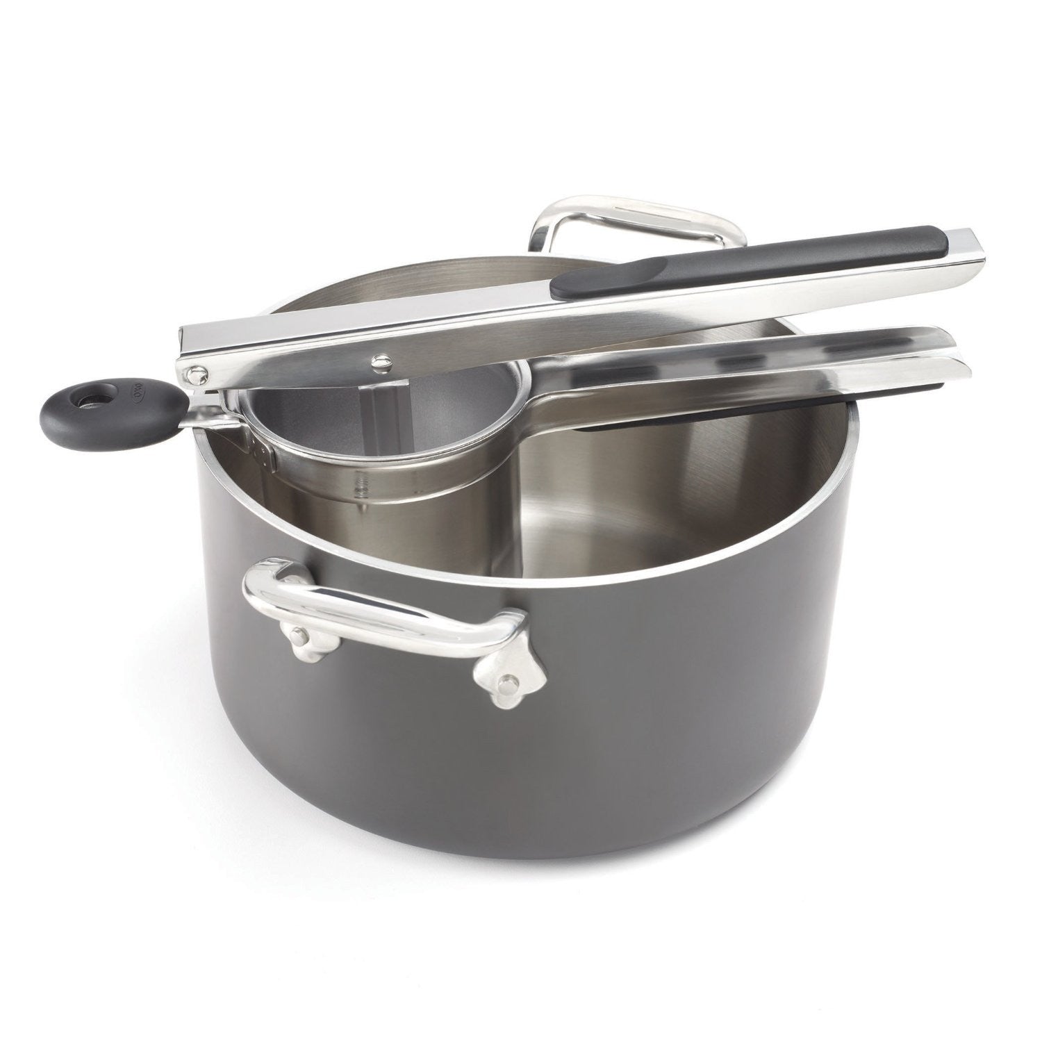 OXO Stainless Steel Potato Ricer - Heavy Duty Kitchen Tool for Mashed Potatoes, Baby Food & Purees - Perfect for Home Cooking & Meal Prep