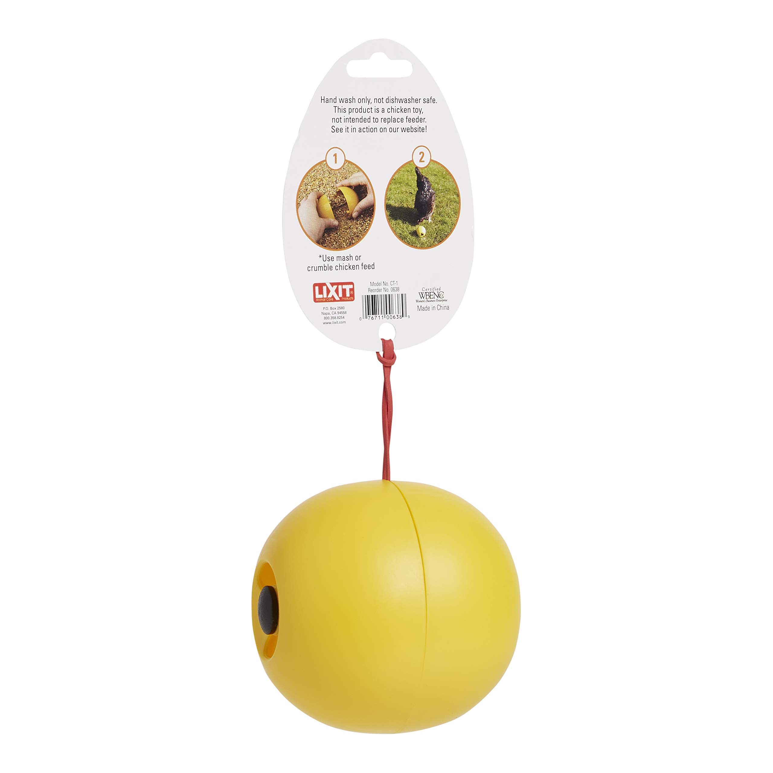 Lixit Chicken Feeder Toy for Pet Chickens - Durable Plastic Poultry Feeder (1 Pack) - Perfect for Coops, Backyard Farms & Chicken Enrichment Activities