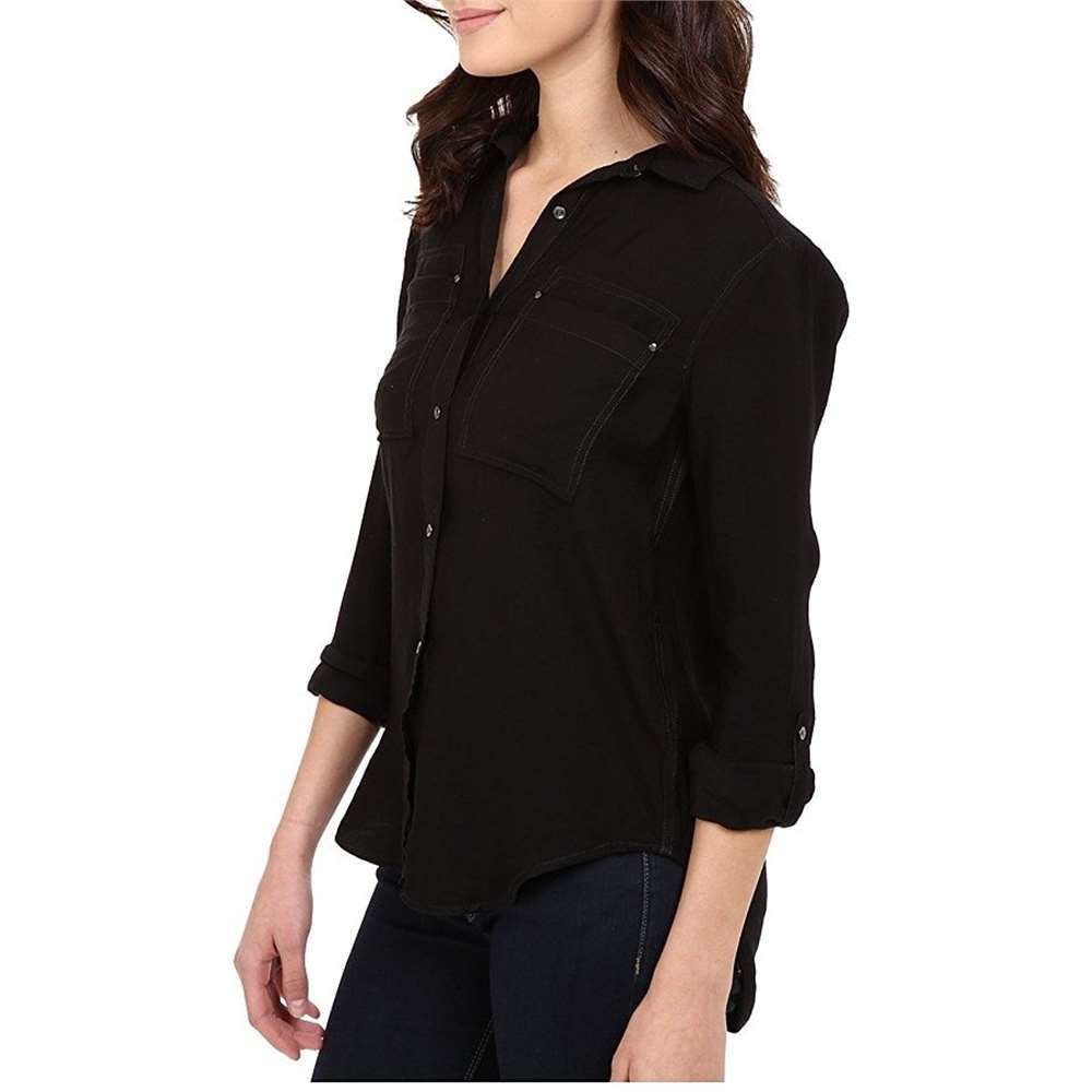Calvin Klein Jeans Airflow Utility Shirt for Women - Black, Size SM (4-6) | Breathable Casual Shirt for Everyday Wear, Outdoor Activities & Street Style Fashion