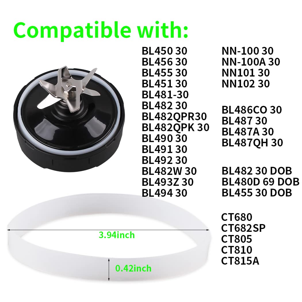 Ninja Blender Replacement Rubber Gasket Sealing Ring (4pcs) - Perfect for Smoothie & Food Processing