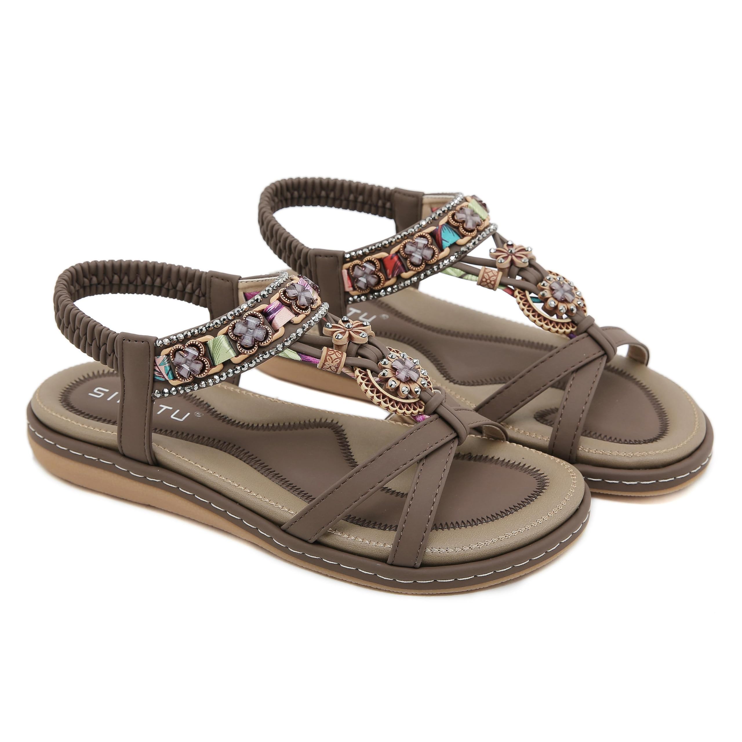 Stylish Rhinestone Women's Sandals - Comfortable Flat Flip Flops for Casual & Dressy Summer Outfits | Perfect for Beach, Vacation, and Everyday Wear