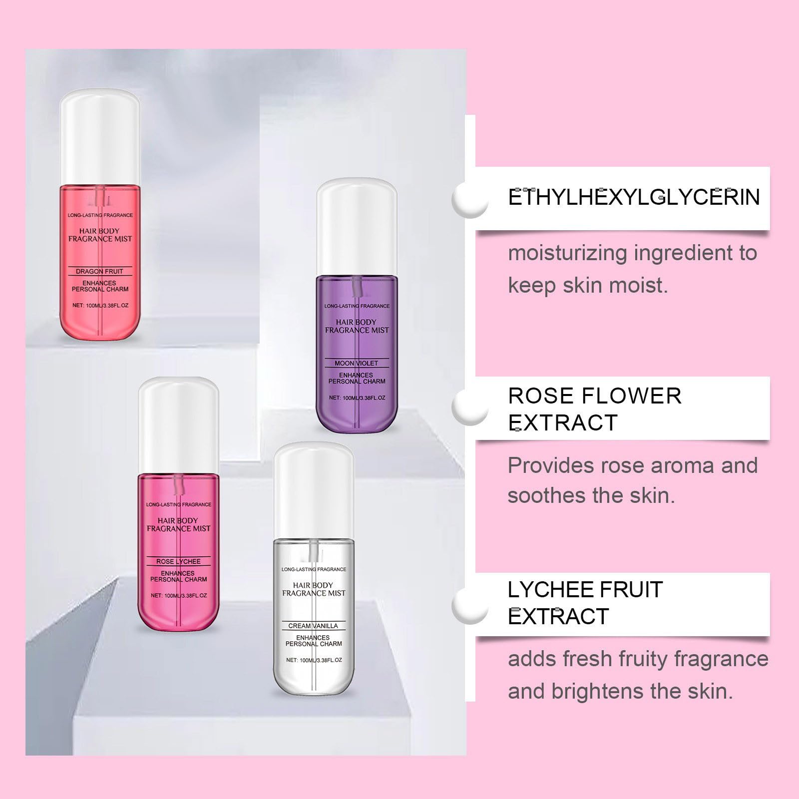 Light Floral Perfume for Women - Long Lasting Natural Fragrance, Stimulates Hormones, 100ml Purple Bottle - Perfect for Daily Wear, Date Nights & Special Occasions