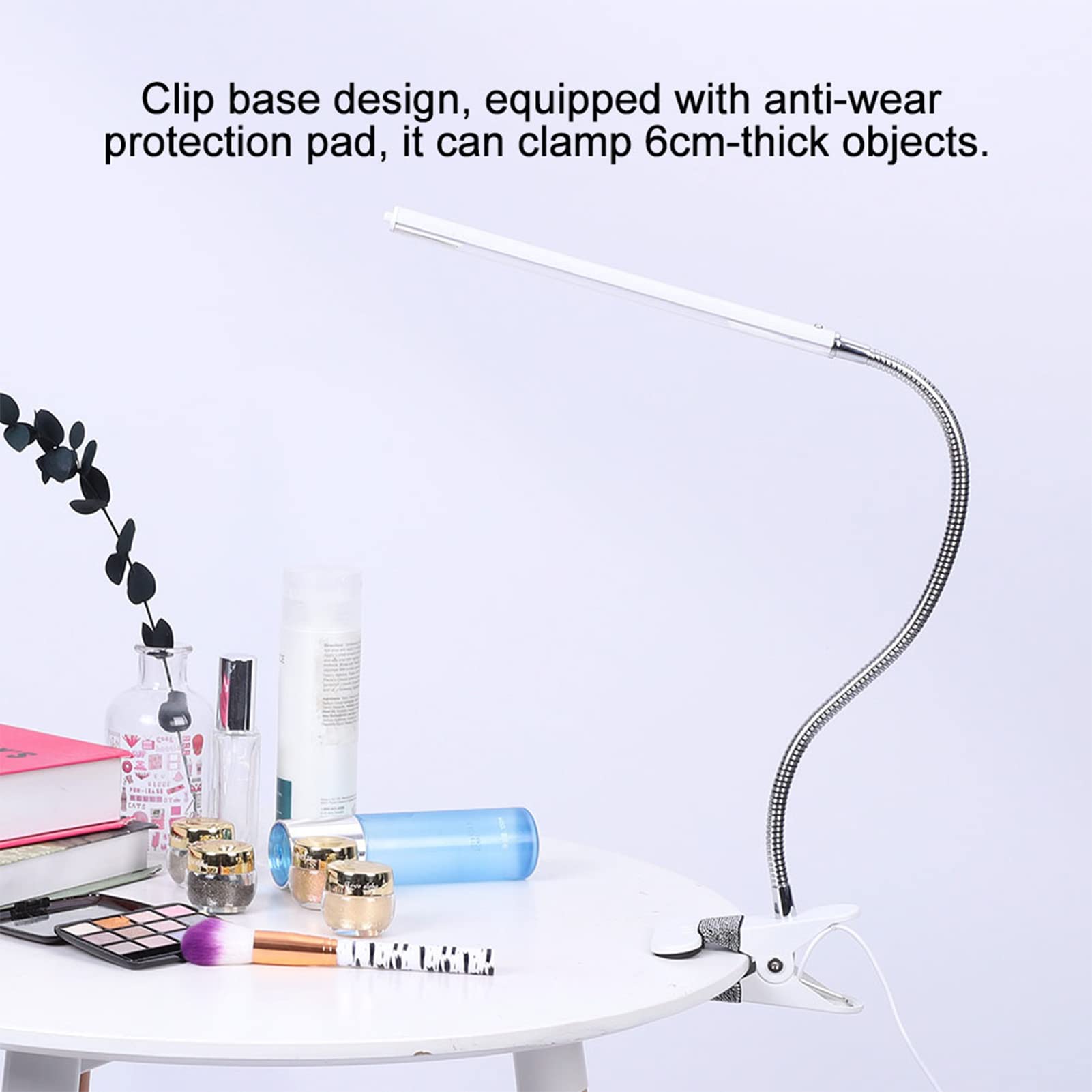 USB Clip On Reading Light - 4.5W 360° Adjustable LED Desk Lamp with Flexible Gooseneck for Salon, Tattoo, Makeup, Manicure & Eyebrow Trimming - Perfect for Nail Art, Home Office, and Bedtime Reading