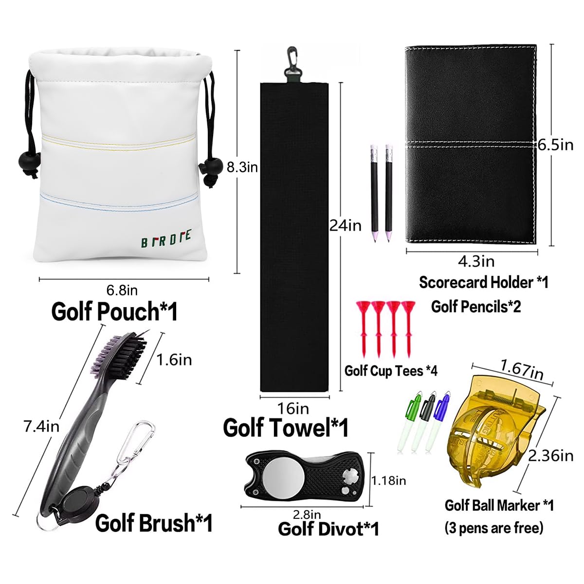 Premium Leather Golf Tee Pouch with Drawstring Closure - Durable Golf Accessories for Valuables & Essentials - Perfect for Golf Bags, Travel & On-Course Storage