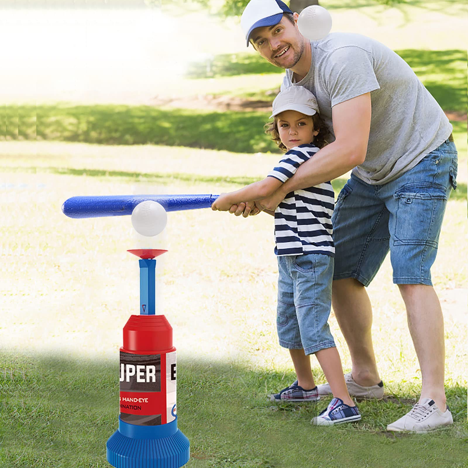 Little Bado Kids Baseball Tee & T Ball Set for Toddlers & Kids Ages 3-12 | Includes 3 Balls, Teeball Batting Tee, Outdoor Sports Toy for Boys & Girls | Perfect for Backyard Play, Family Fun, and Youth Sports Training