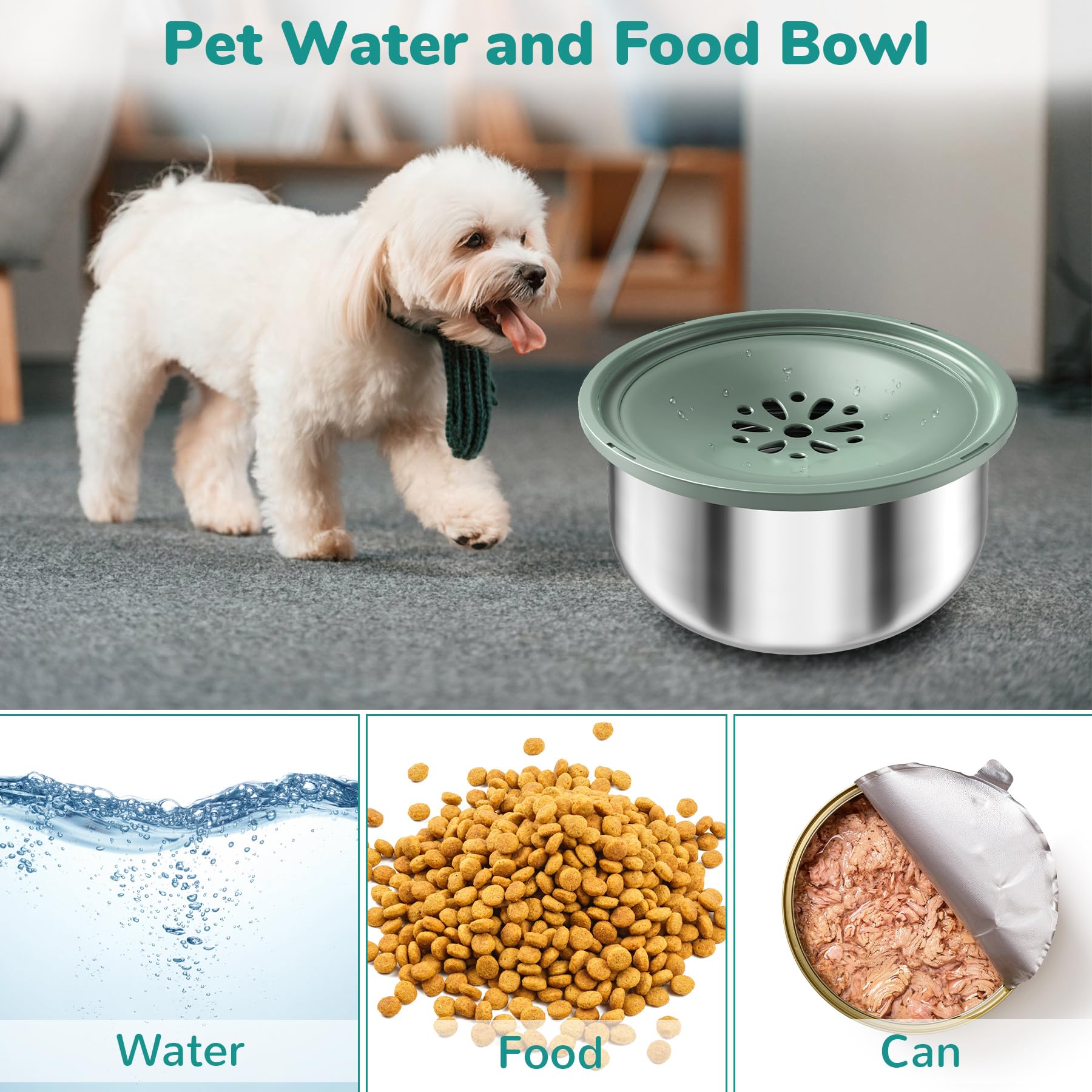 Ormalla No Spill Dog Water Bowl - 3.5L/118oz Stainless Steel Pet Bowl for Messy Drinkers | Spill-Proof Slow Drinking Design for Dogs & Cats | Perfect for Travel, Car, Home & Outdoor Use