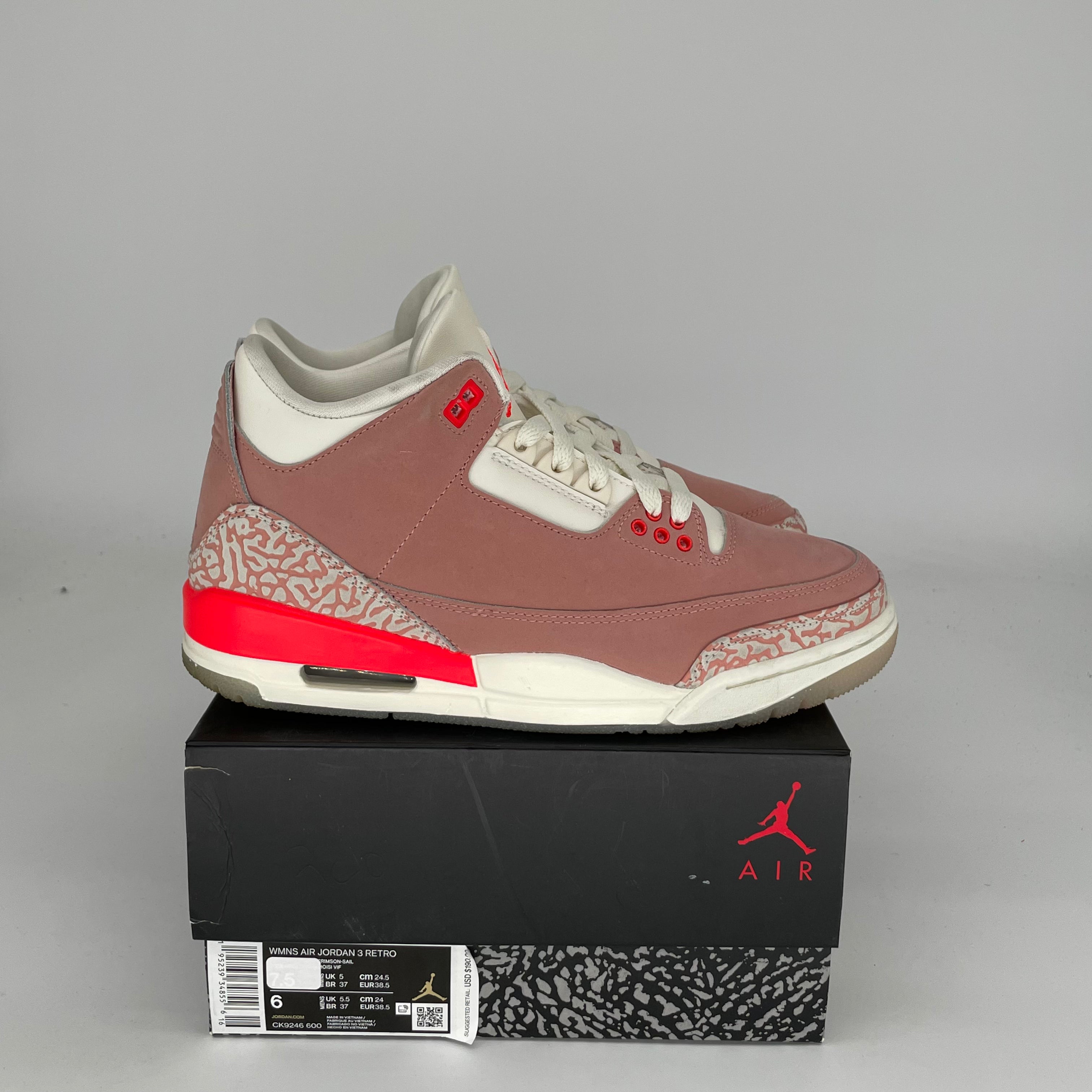 AIR JORDAN 3 Rust Pink Women's Shoes Size 6/7.5W - Style CK9246-600 | Retro Basketball Sneakers for Women, Fashion Streetwear & Casual Wear
