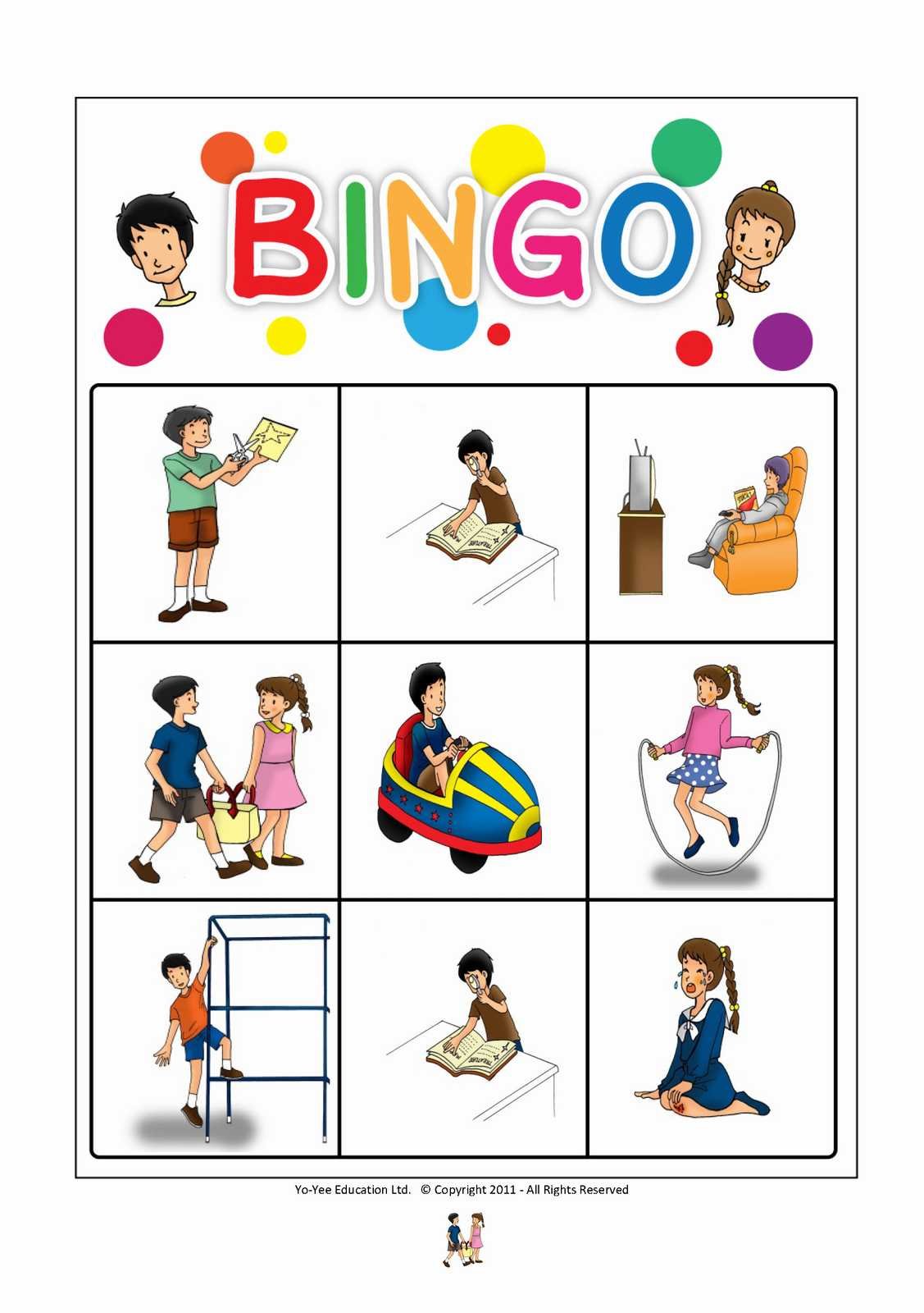 Verbs Flash Cards with Matching Bingo Game - Educational Vocabulary Picture Cards for Toddlers, Kids & Adults | ESL Learning, Classroom Activities & Family Game Night