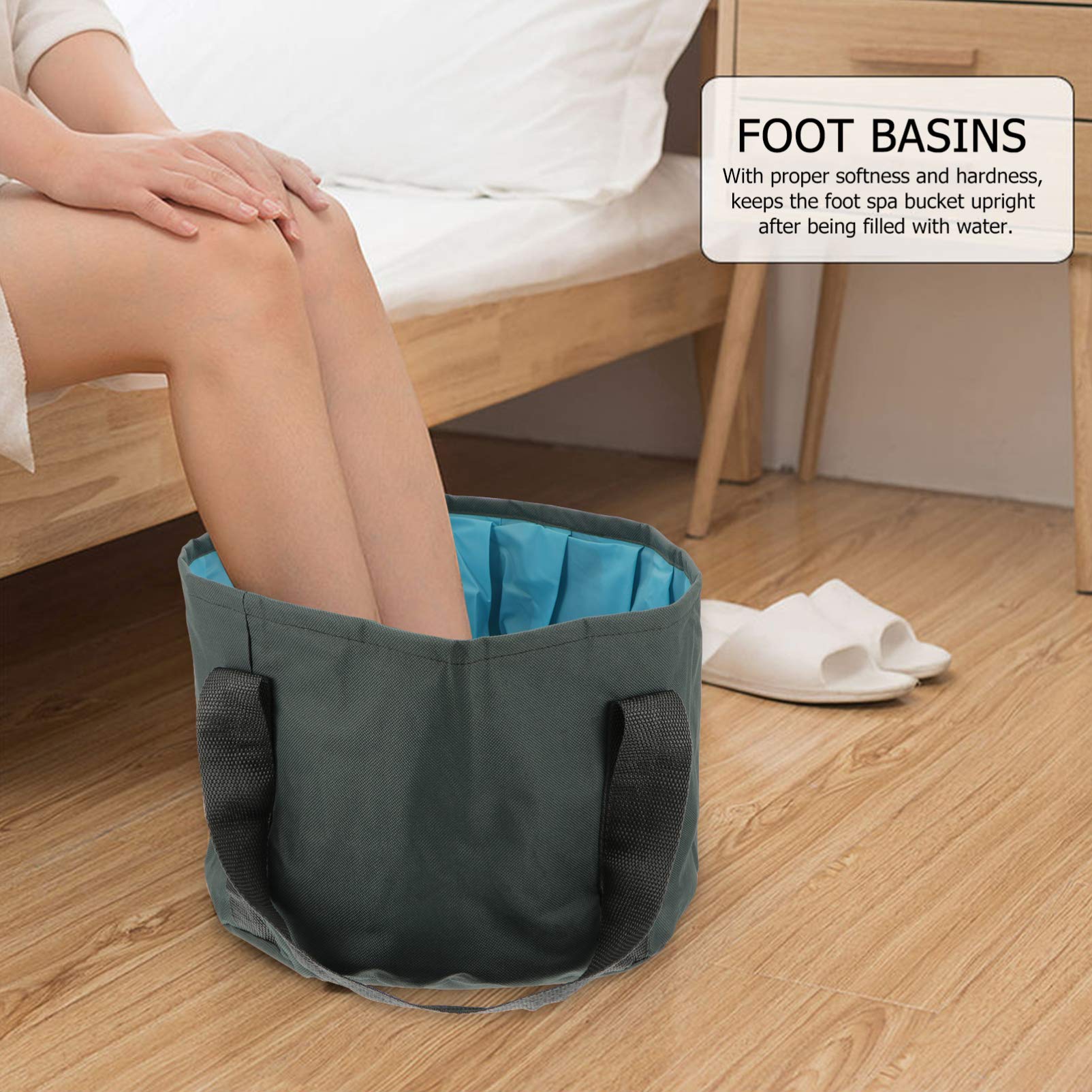 Foldable Foot Spa Basin - 2 Pcs Collapsible Bucket for Foot Soaking & Travel