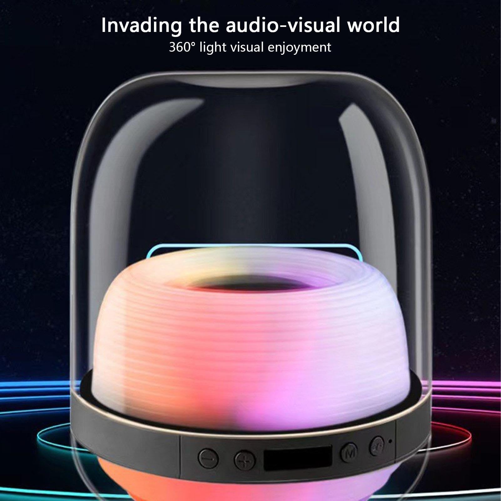 Portable Bluetooth Subwoofer Speaker with LED Lights - Wireless Loudspeaker for Home, Dorm, Apartment & Outdoor Use | High-Quality Bass Sound Music Player for Parties, Camping & Backyard Gatherings