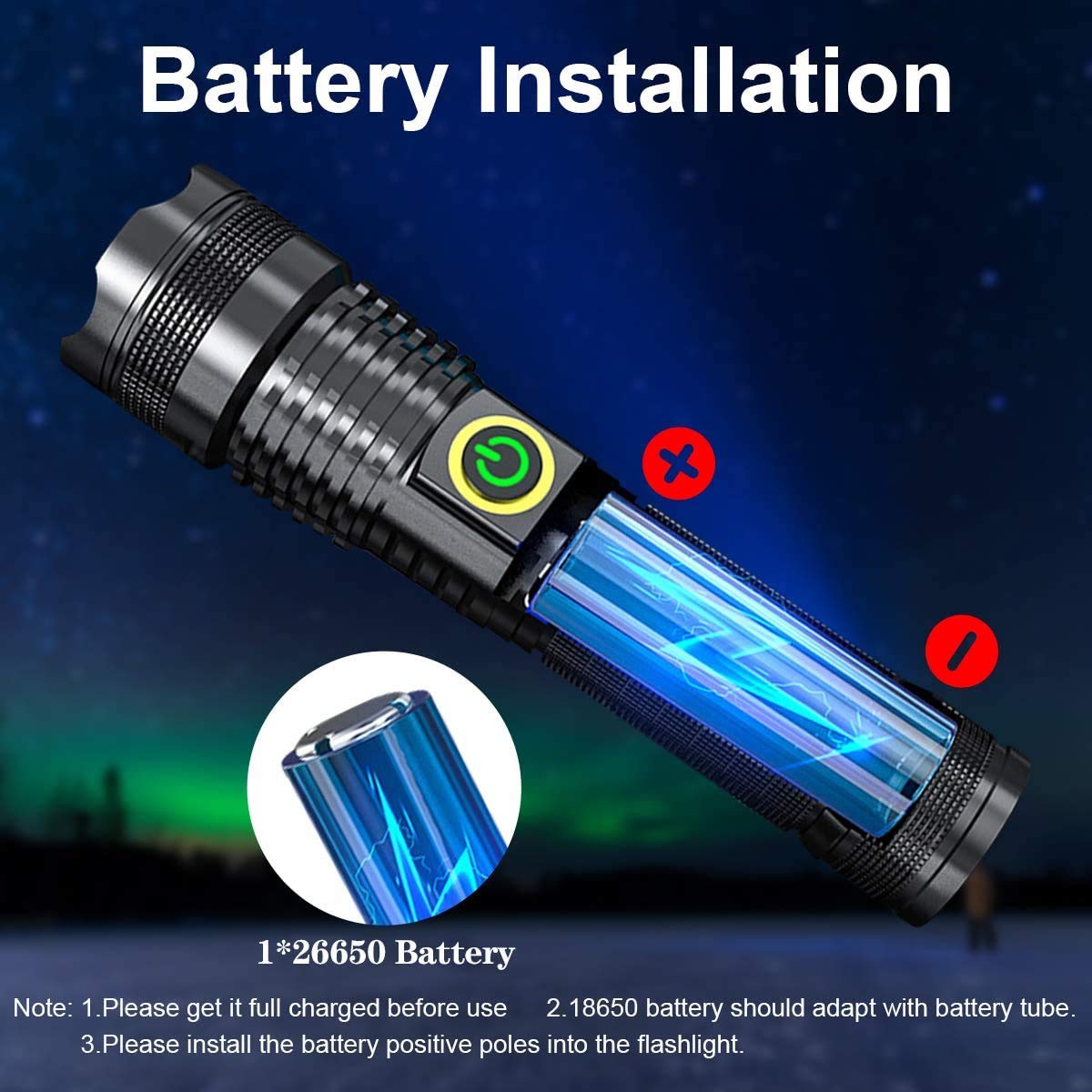 BESTSUN 1000,000 Lumens XHP70 LED Flashlight - Rechargeable High Power Handheld Torch with 5 Modes, Zoomable & Waterproof for Outdoor Adventures, Hiking, Camping, Fishing, Hunting, Emergency & Night Security