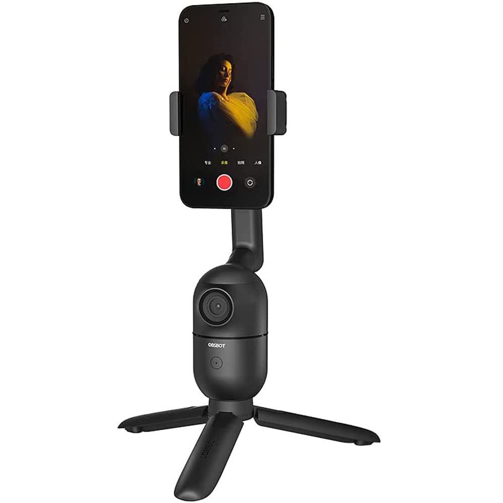 OBSBOT OSB-2007-C Me AI Auto-Tracking Webcam with Phone Mount - 1080P HD Streaming Camera for Video Calls, Live Streaming & Content Creation - Includes 1 Year CPS Protection Plan (Perfect for Home Office, Gaming & Remote Work)
