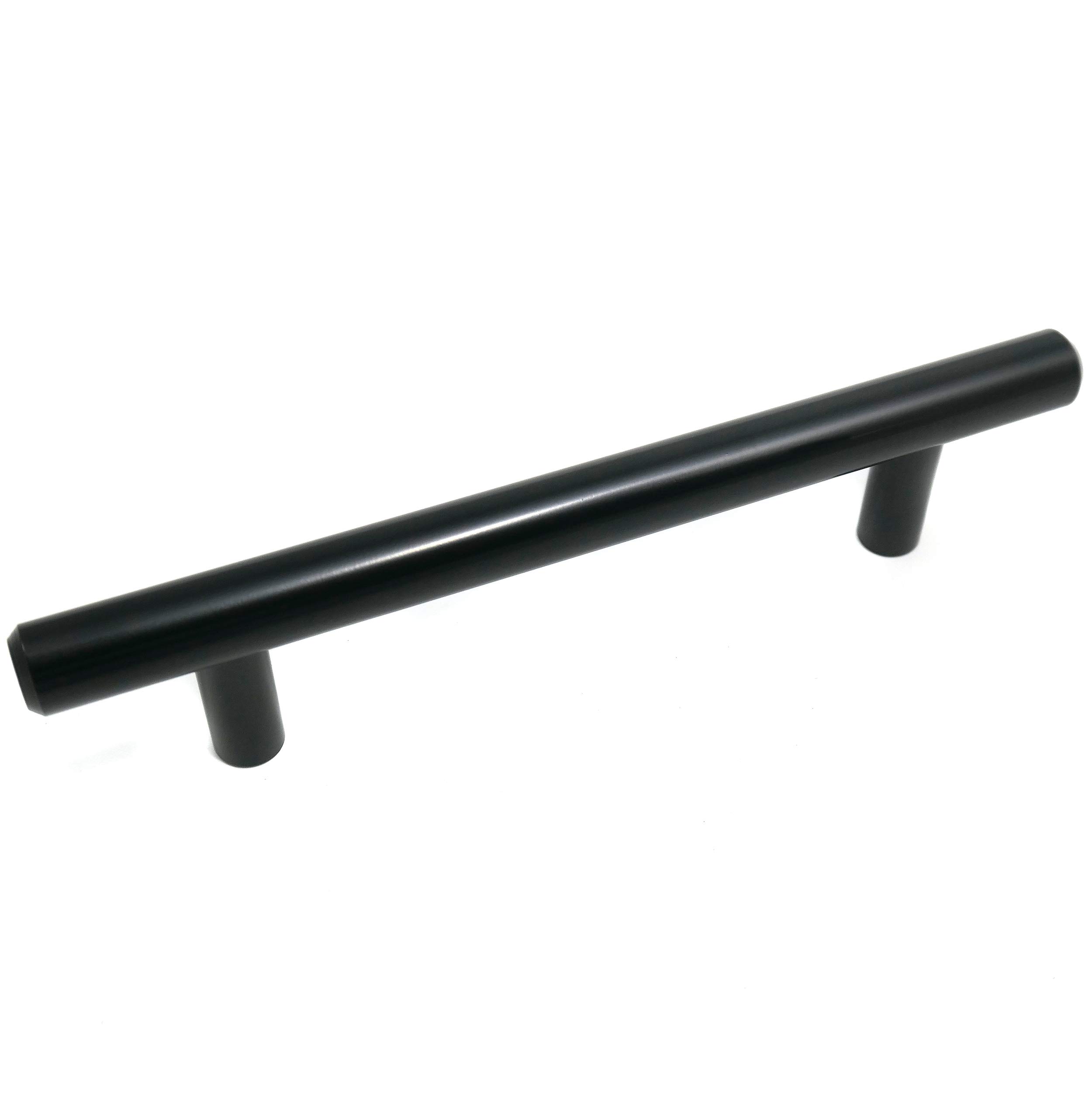 Laurey 87220 4 Inch (102mm) Matte Black Melrose Cabinet Hardware Bar Pull - Modern Kitchen & Bathroom Drawer Handle for Cabinets, Dressers, and Furniture