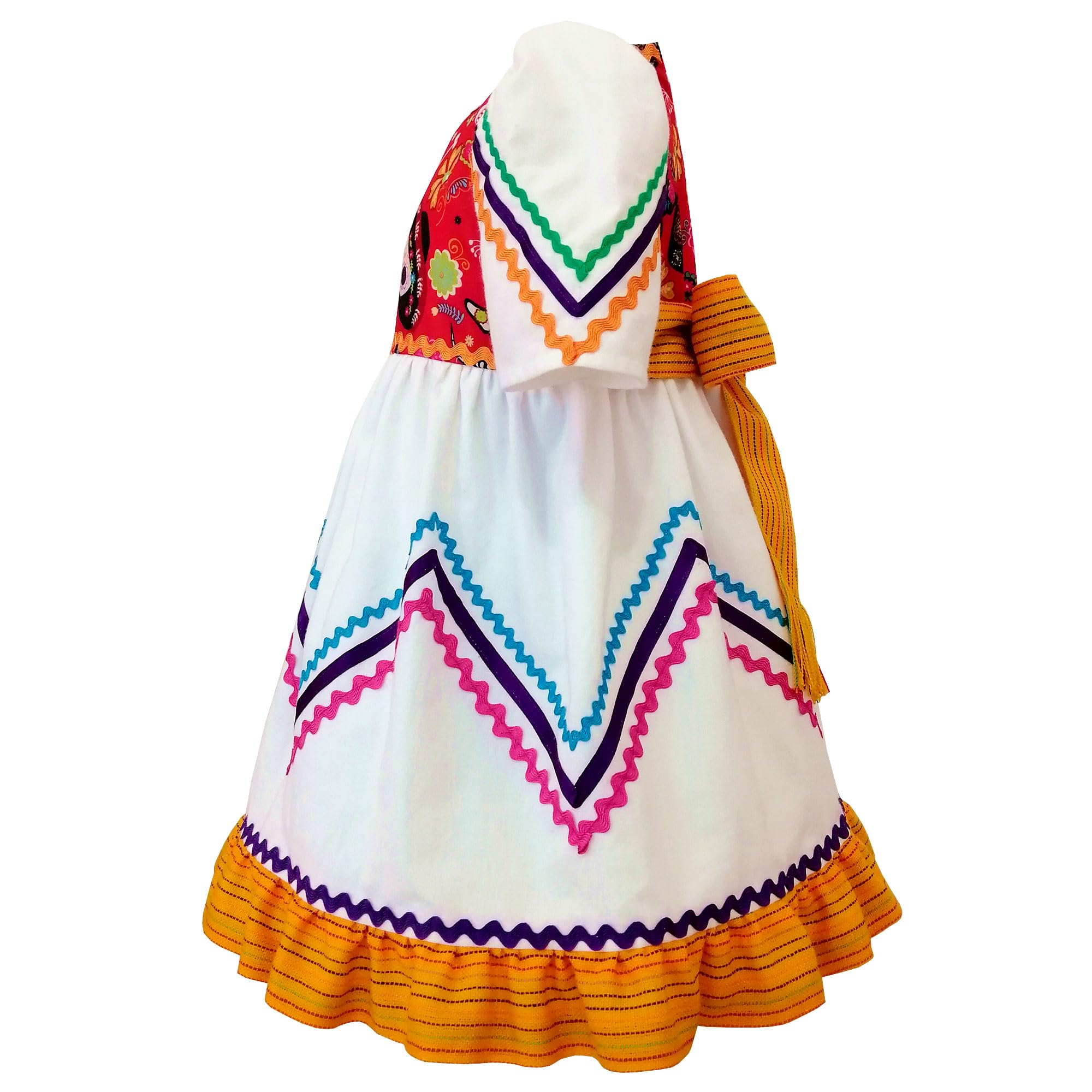 Day of the Dead Mariachi Toddler Girl Dress - Authentic Mexican Handmade Traditional Costume for 1 Year Old - Perfect for Halloween, Dia de los Muertos Celebrations & Cultural Events
