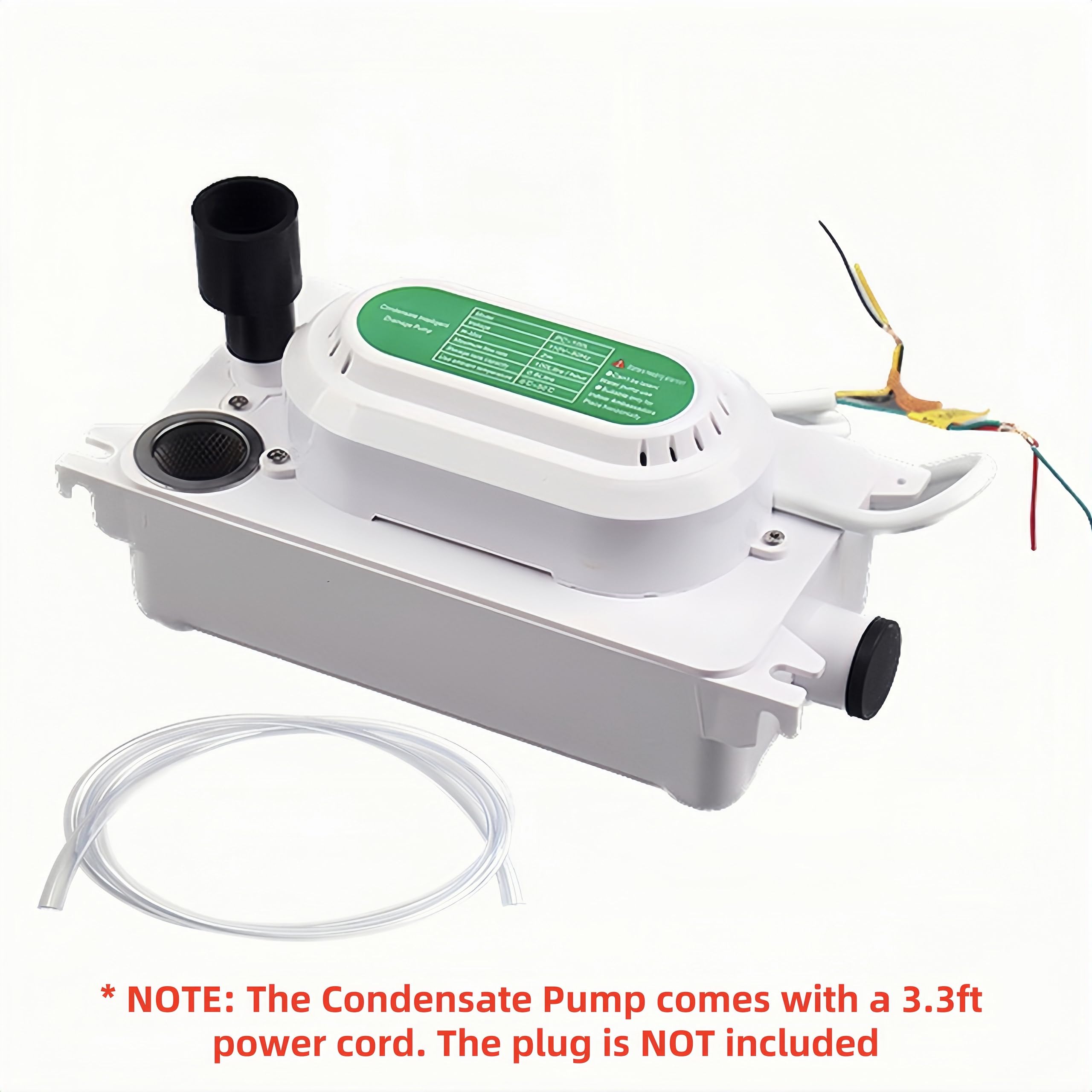 110V Condensate Pump with 6.6ft Lift & 0.6L Tank - 100L/H Flow Drain Pump for Ice Makers - Automatic On/Off - Perfect for Commercial Ice Machines, Refrigerators, and HVAC Systems