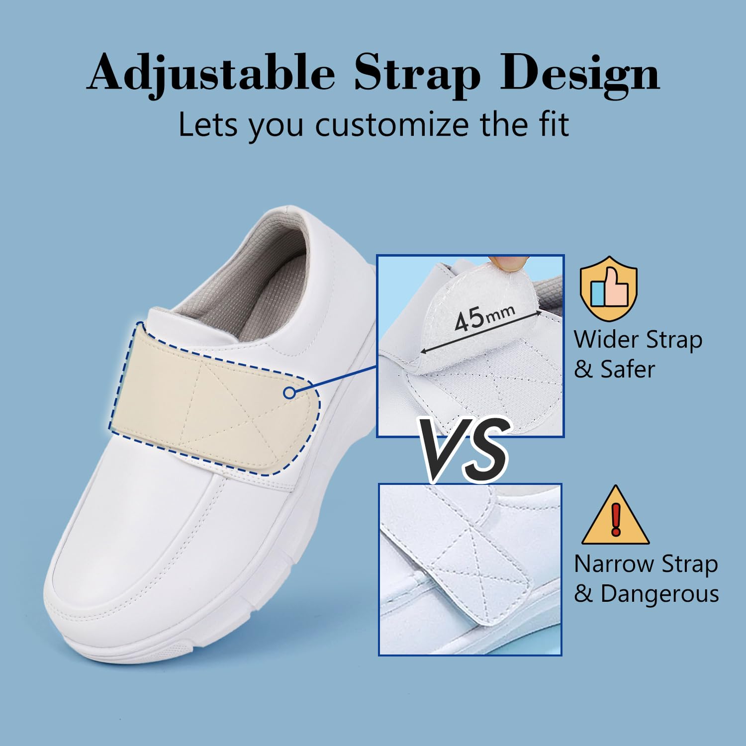 Hawkwell Women's Slip Resistant Nursing Shoes - Lightweight Healthcare Work Shoes with Comfortable Strap for Nurses & Medical Professionals | Perfect for Hospitals, Clinics & Long Shifts