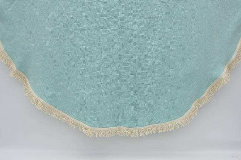 100% Cotton Round Beach Towel - Soft & Absorbent Mint Green Bath Towel for Pool, Beach, Yoga & Travel
