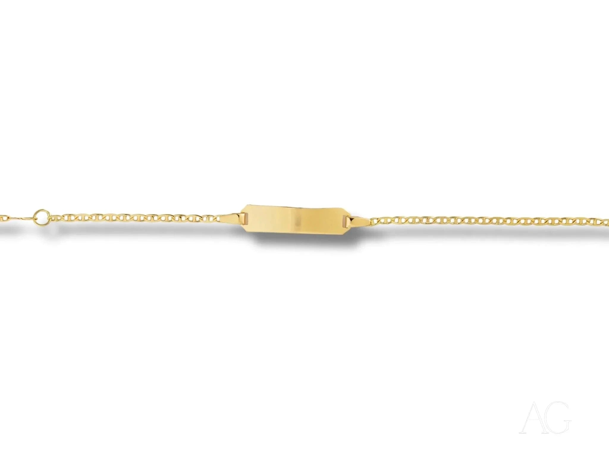 18K Gold Kids ID Bracelet with Free Engraving & Secure Spring Ring Lock - Perfect for Gifts, School Safety & Special Occasions