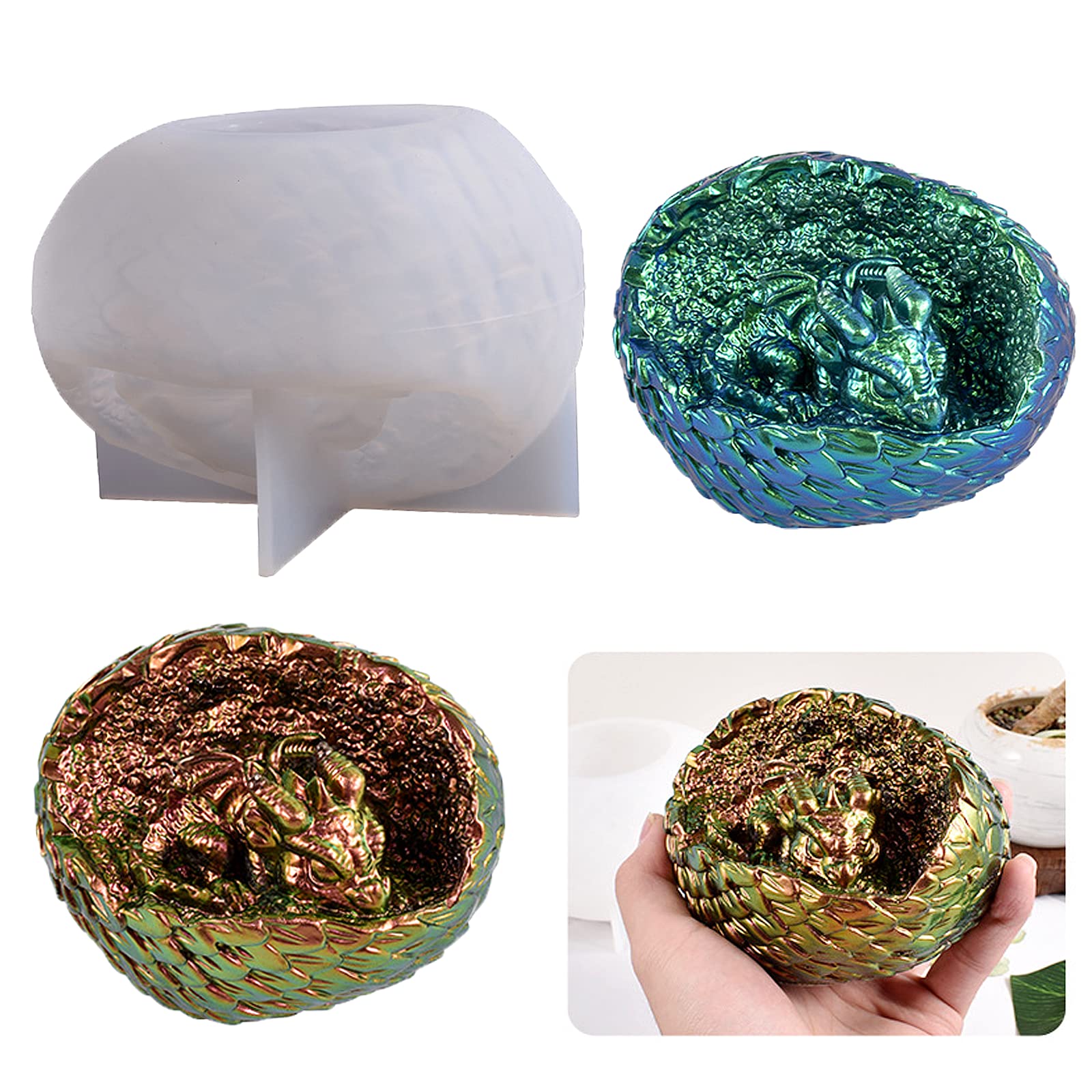 Baby Dragon Silicone Molds for Resin Casting - Dragon Egg Shaped Baking Mold for Cake Decorating, Soap & Candle Making - Epoxy Resin Art & DIY Home Decor - Perfect for Fantasy Crafts, Birthday Parties & Gift Making