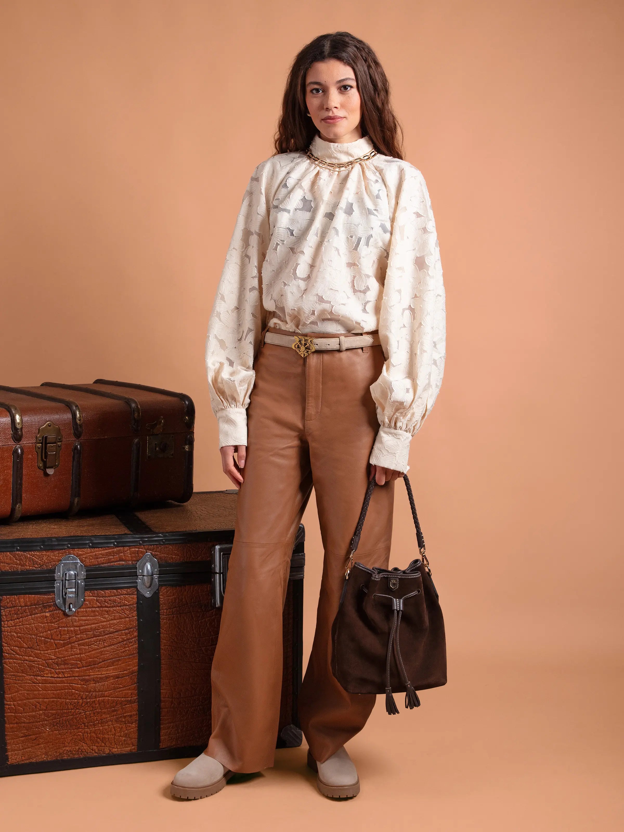 Bibury Bucket Bag - Chocolate Suede Crossbody Purse for Women | Fashionable & Spacious Handbag for Everyday Use, Work, Travel & Shopping