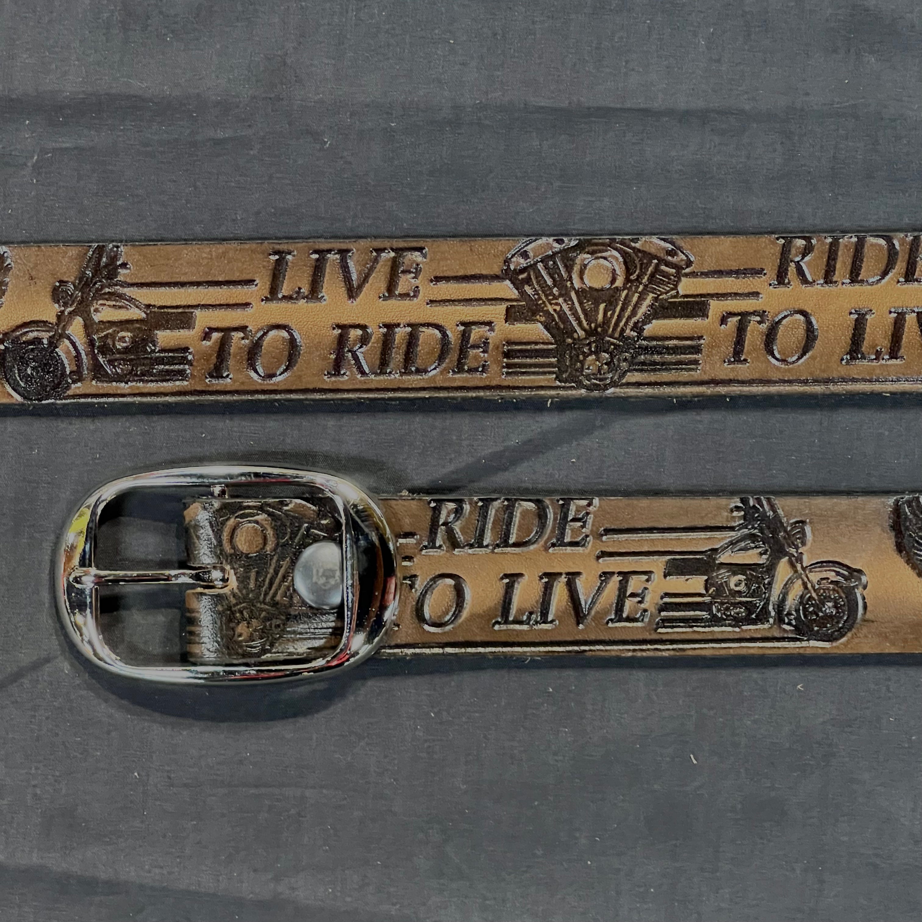 Belt Live To Ride - Premium Motorcycle Belt for Bikers - Perfect for Riding Gear & Motorcycle Accessories