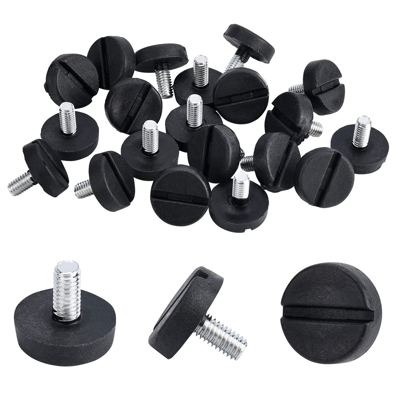 GORGECRAFT 20PCS 12mmxM6 Adjustable Furniture Leveling Feet - Galvanized Steel Threaded Leg Levelers for Tables, Chairs & Furniture - Perfect for Uneven Floors, Wobbly Furniture & Home Office Setup