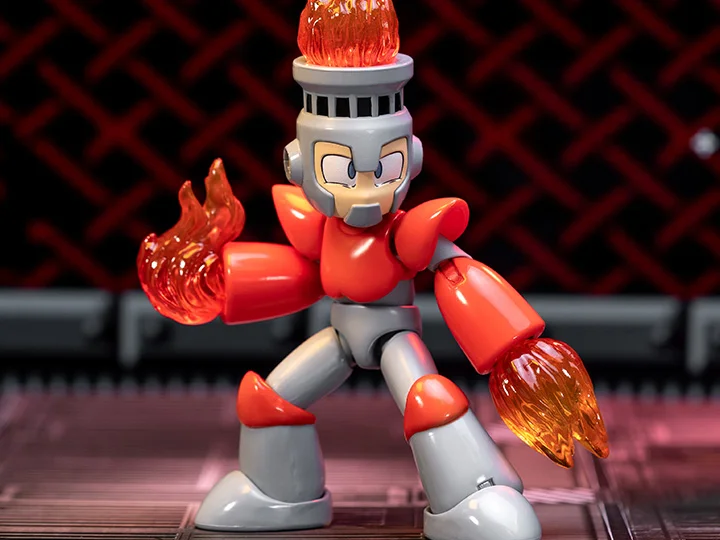 Jada Toys Mega Man Fire Man 1/12 Scale 6-Inch Action Figure - Collectible Toy for Display, Gaming Enthusiasts & Anime Fans