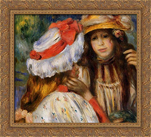 Two Sisters 22x20 Gold Ornate Wood Framed Canvas Art Print by Pierre Auguste Renoir - Perfect for Living Room, Bedroom & Office Wall Decor