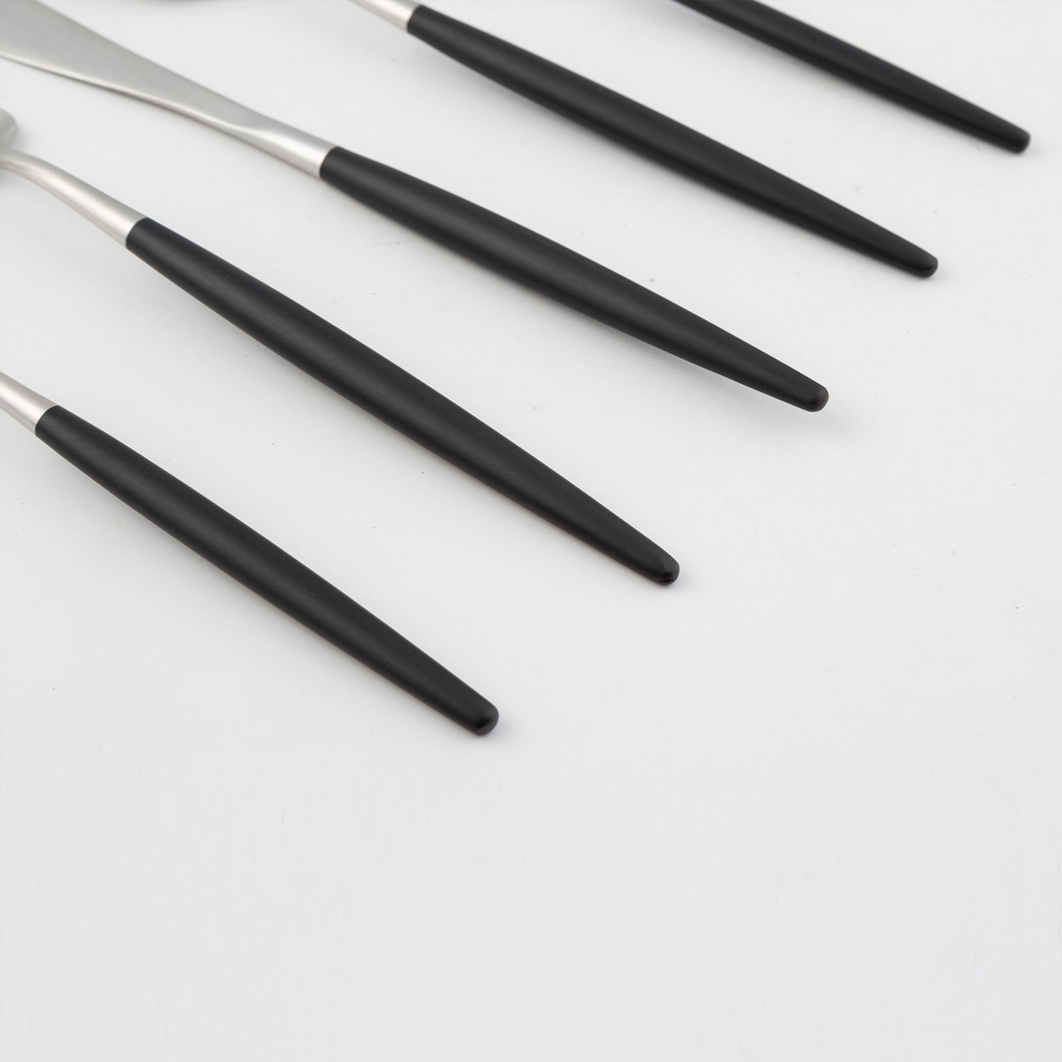 Sojourn 20-Piece Black Satin Flatware Set - Stainless Steel Silverware for Dinner Parties, Weddings & Formal Dining