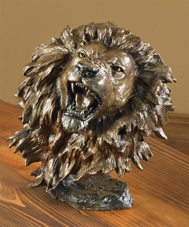 Dominance Lion Sculpture - Handcrafted Bronze Lion Statue for Home & Office Decor - Perfect for Living Room, Study, or Gift Idea