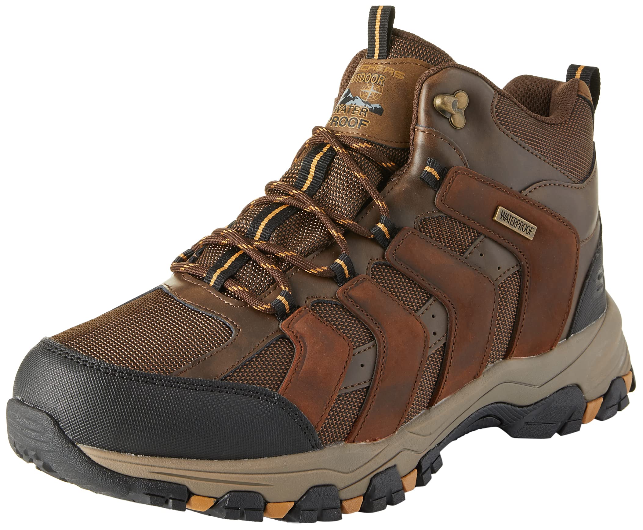 Skechers Men's Hiking Boots - Waterproof Outdoor Shoes for Men with Comfortable Cushioning | Perfect for Trail Walking, Camping & Mountain Adventures