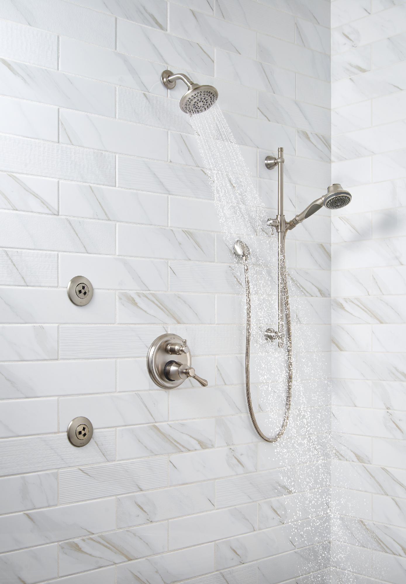 Delta RP78575SS 5-Setting Stainless Steel Shower Head with Touch Clean Technology - Perfect for Bathroom Renovation & Spa-Like Shower Experience