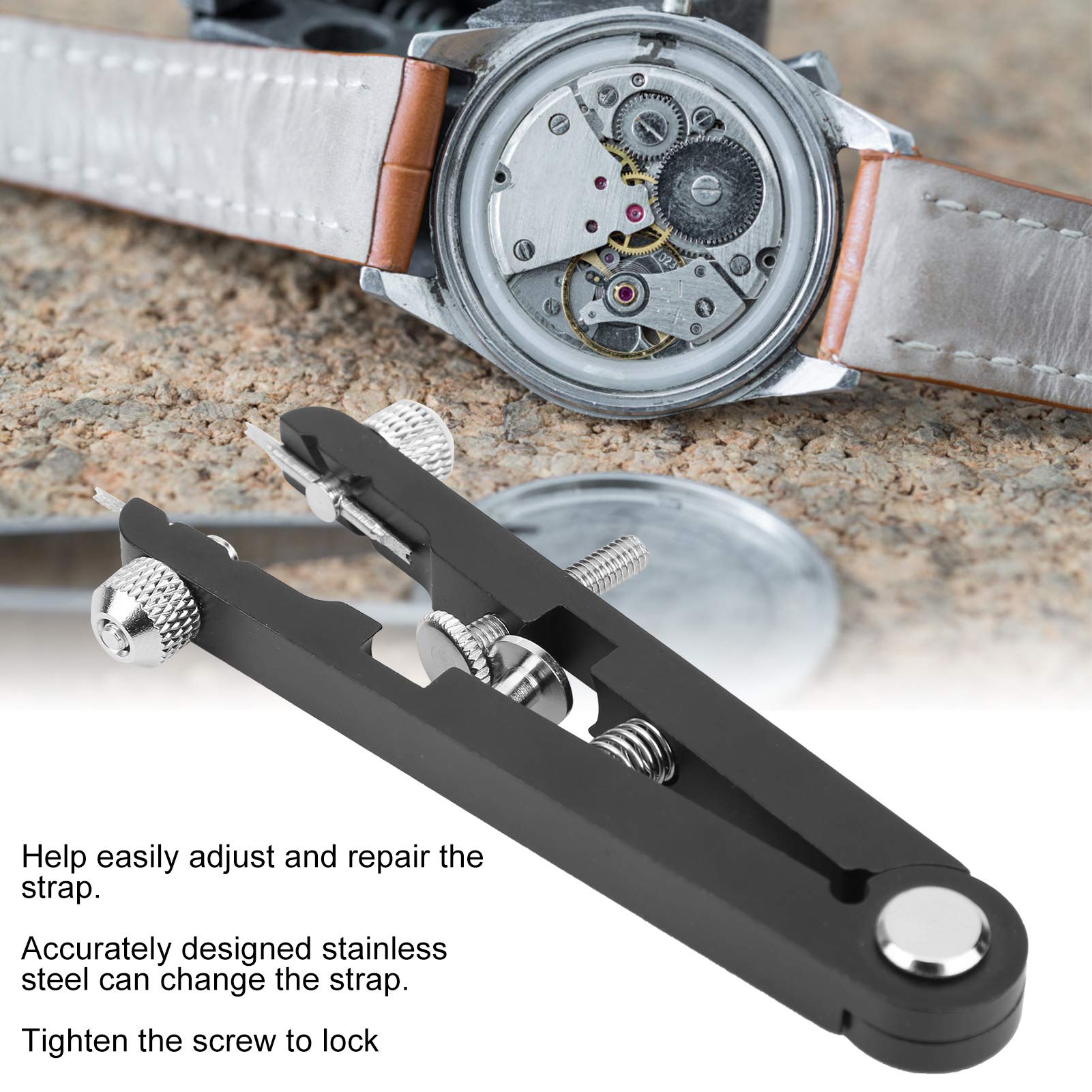 **Walfront Professional Watch Spring Bar Plier Set with 8 Tips - Watch Repair Tool Kit for Adjusting Spring Bars, Removing Watchbands & Straps - Perfect for Watchmakers & DIY Enthusiasts (Black)**    *(Ideal for watch repairs, band replacements, and strap adjustments at home or in professional workshops.)*
