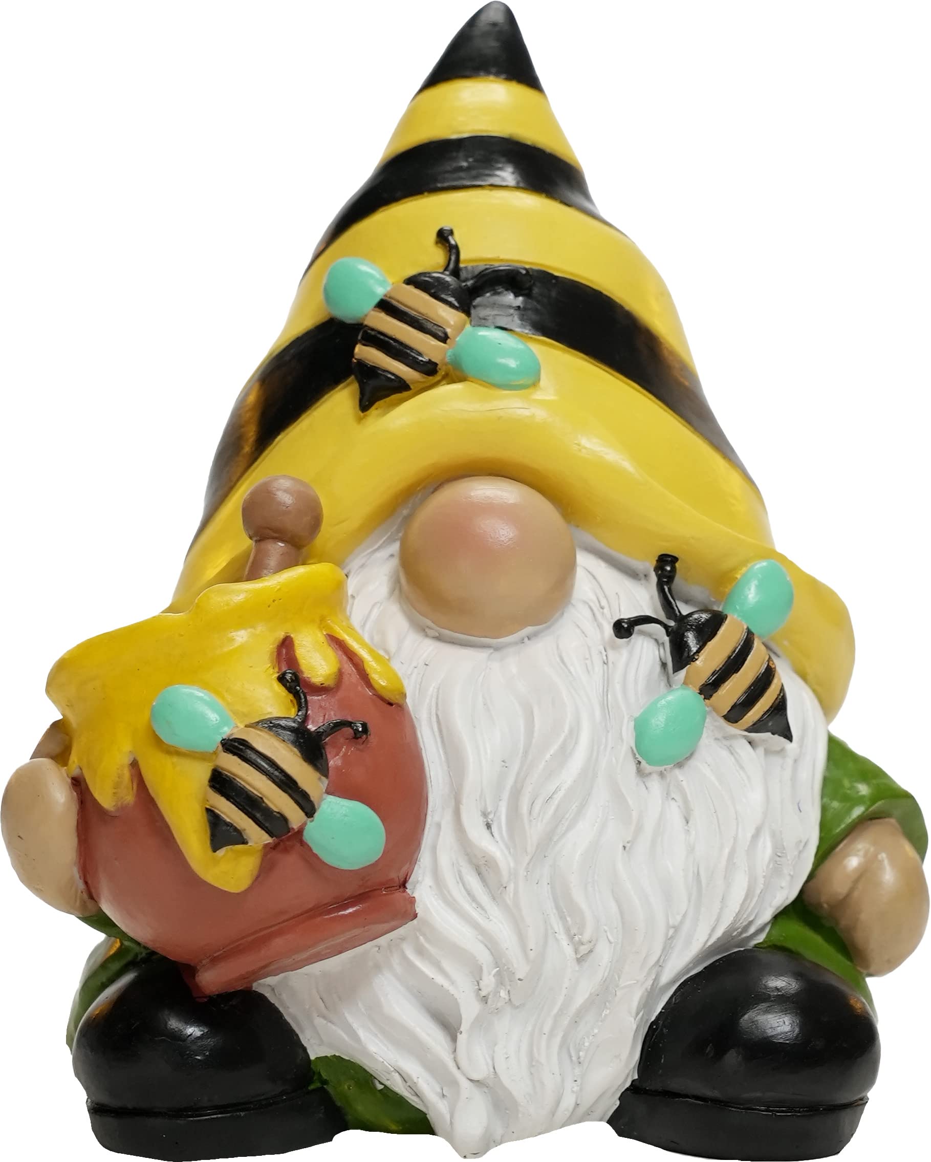 Spoontiques Bee Gnome Garden Statue - Colorful Outdoor & Indoor Decorative Home Décor for Patio, Lawn, Yard - Hand-Painted Resin Gnome Sculpture for Garden, Porch, Flower Bed Decor (15072) - Perfect for Spring Decorations & Gift Giving
