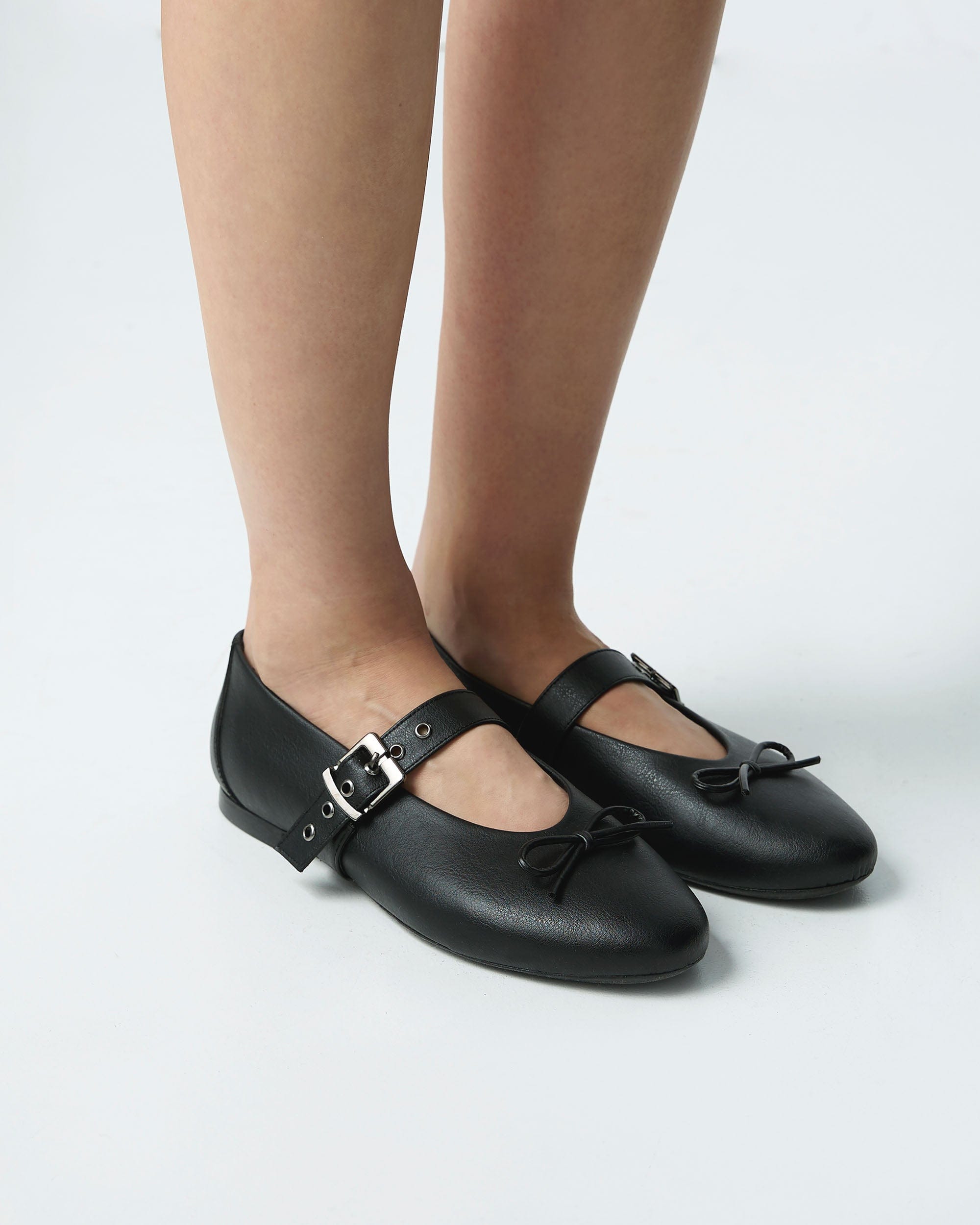 Mara Women's Vegan Leather Bow Pumps - Black | Sustainable Grape Leather Shoes for Work, Office & Formal Occasions