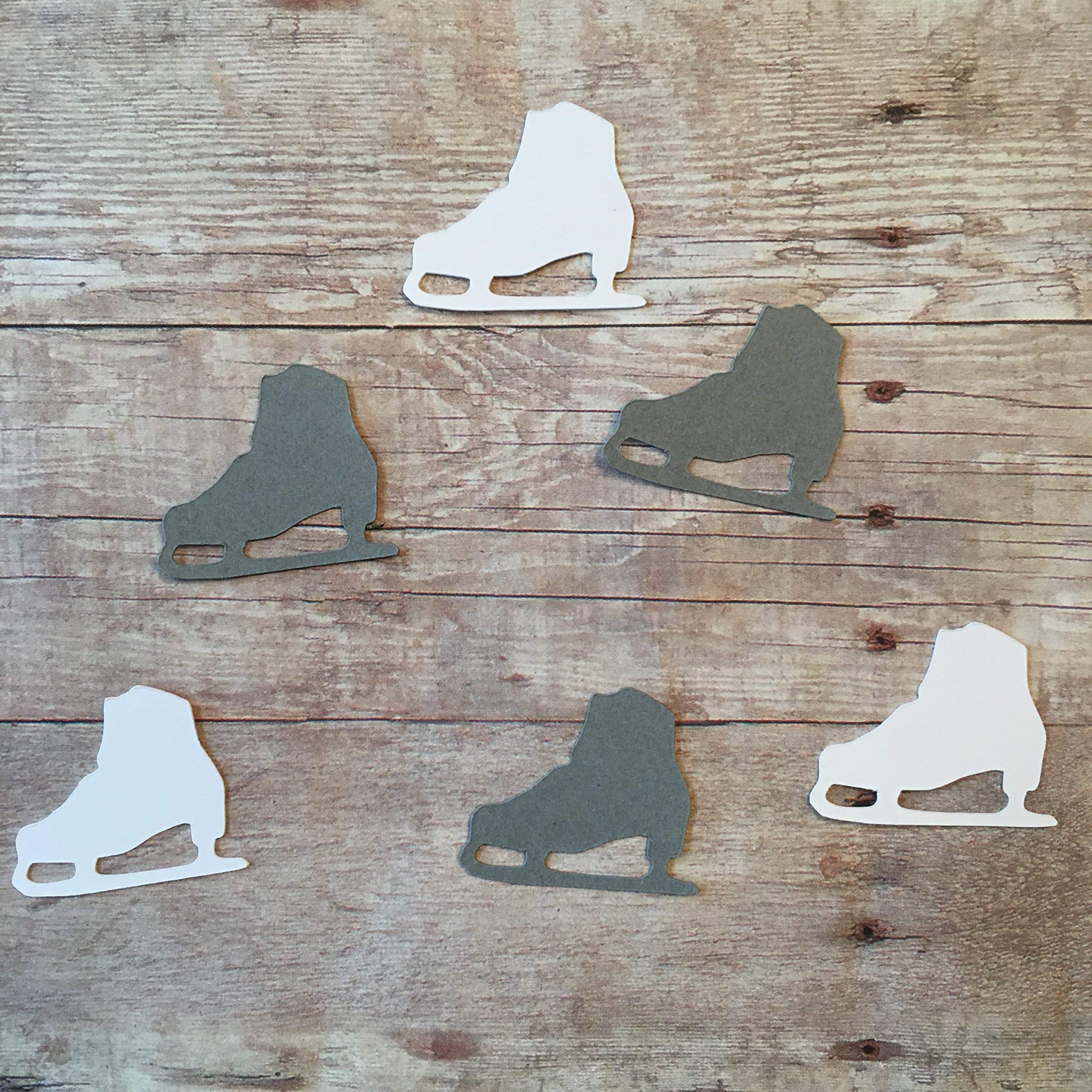 Premium Ice Skate Confetti - Winter Party Decorations, Ice Skating Theme Supplies, Shoe Decor Cutouts for Winter Weddings, Birthday Parties & Holiday Celebrations