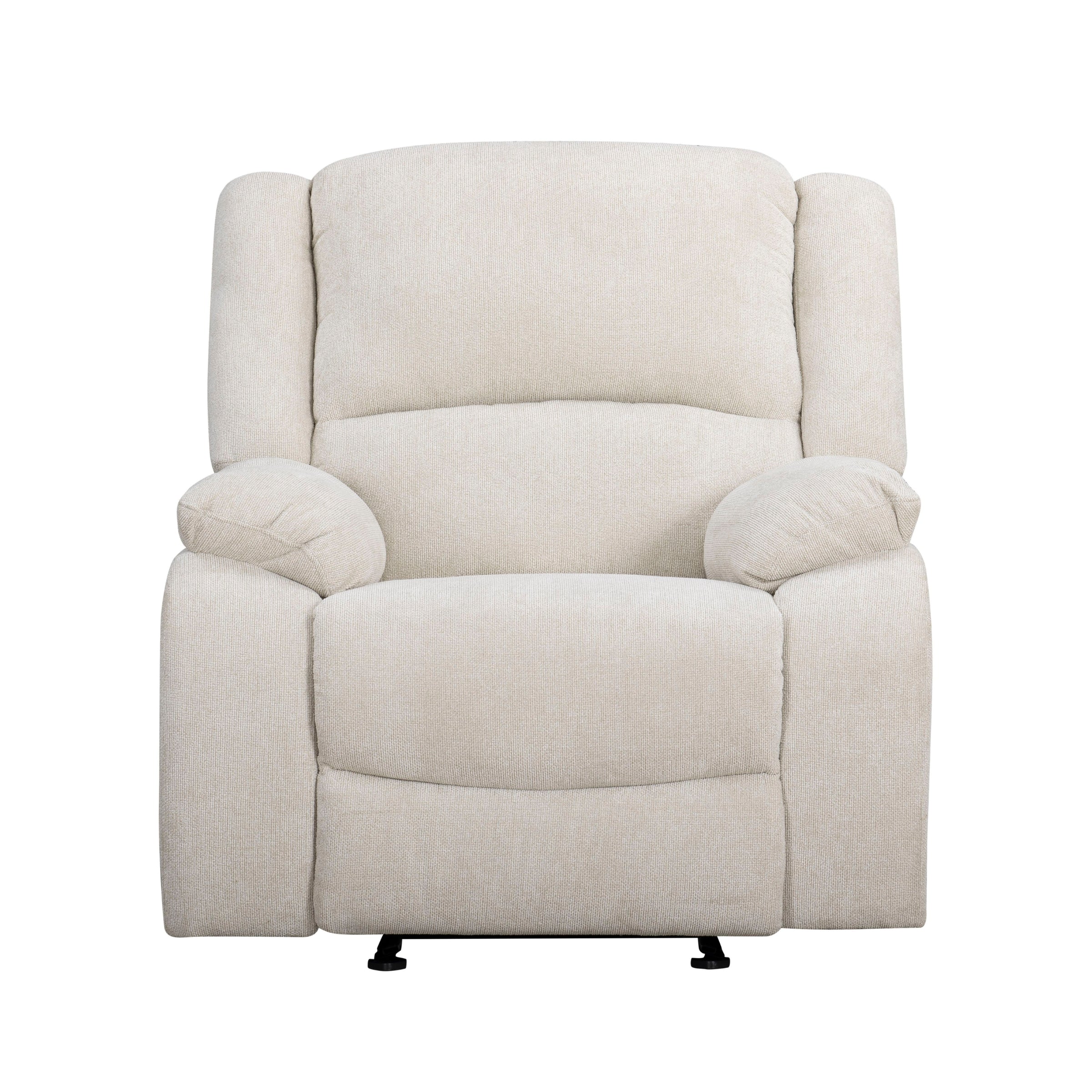 Roundhill Furniture Blitz Transitional Manual Recliner Chair - Comfortable Living Room Reclining Armchair for Relaxing, Reading & Watching TV