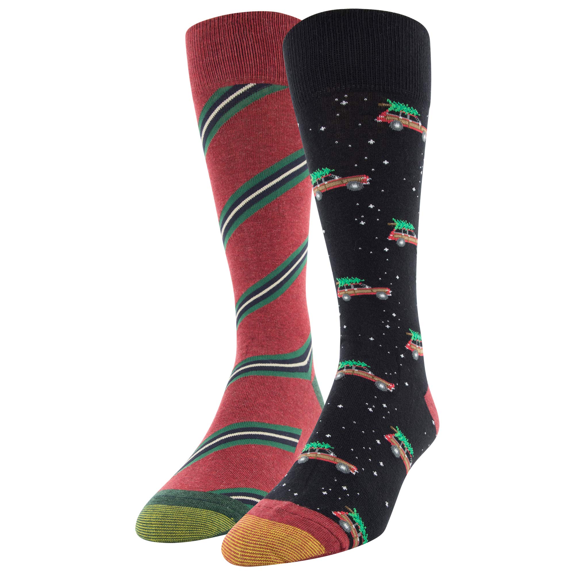 Gold Toe Men's Dress Crew Socks - 2 Pairs Pack - Comfortable Formal Socks for Business & Office Wear