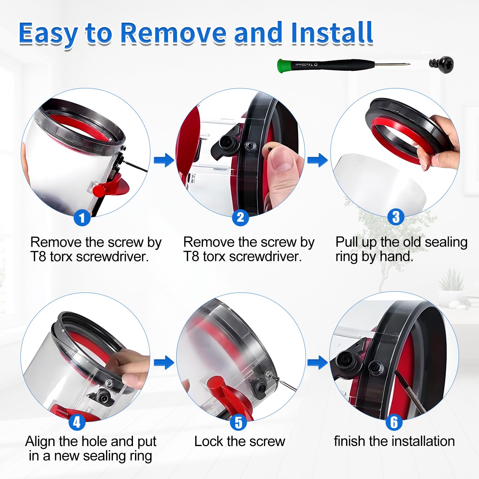 Dyson V11 V15 SV14 SV15 SV22 Vacuum Cleaner Dust Bin Top Fixed Sealing Ring Replacement | Dust Bucket & Dirt Cup Repair Accessories | Perfect for Home Cleaning & Vacuum Maintenance