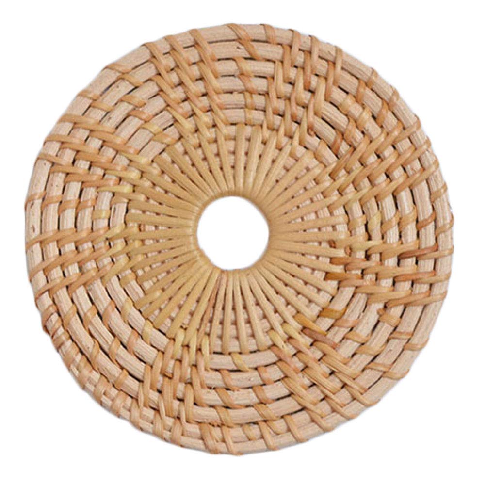 8-Piece Bamboo Woven Coasters Set - Handmade Heat Insulating Cup Pads & Placemats - Natural Rattan Tabletop Protectors for Hot Drinks & Dining Decor