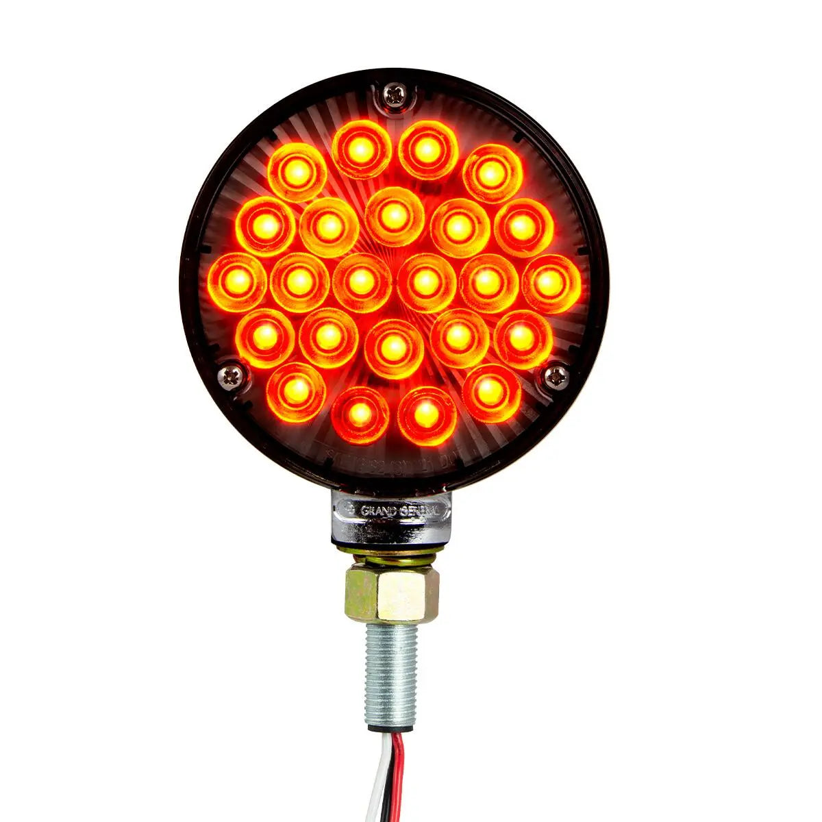 4 Pack Smoked Lens Amber & Red Pedestal Lights - Outdoor Pathway Lighting for Garden, Patio, and Driveway Decoration