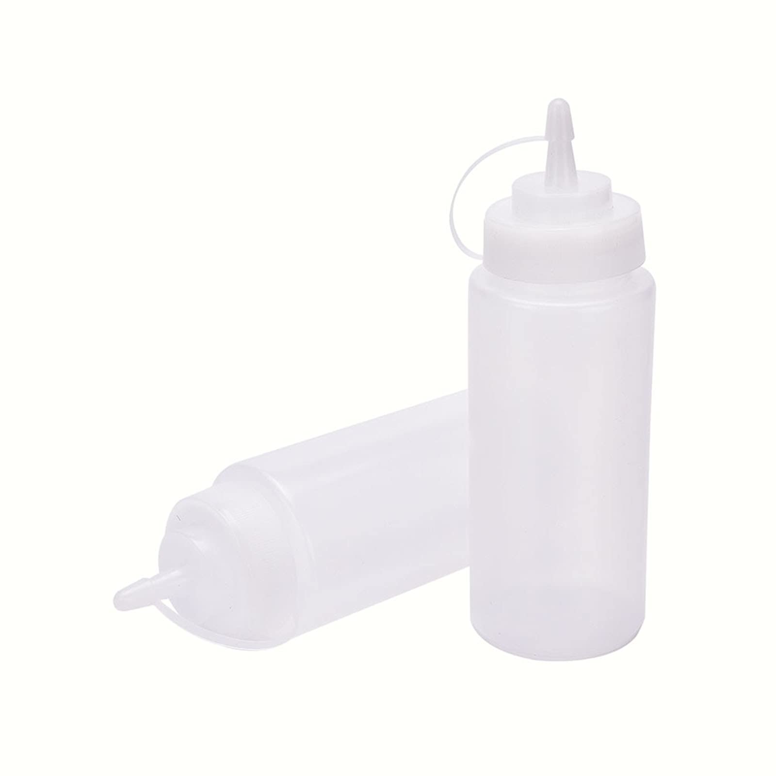 6-Pack 16 Oz Clear Plastic Squeeze Condiment Bottles with Nozzle Tip - Perfect for Ketchup, Mustard, BBQ Sauce & Salad Dressing - Ideal for Restaurants, Food Trucks & Home Kitchens