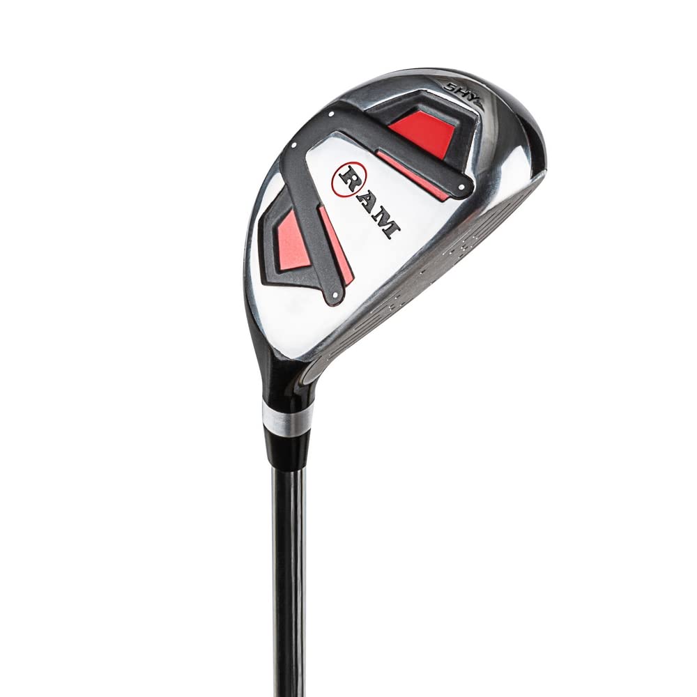RAM Golf Accubar Plus Left-Handed Golf Clubs Set - Graphite Shafted Woods & Stainless Steel Irons - Perfect for Beginners and Casual Golfers on the Course