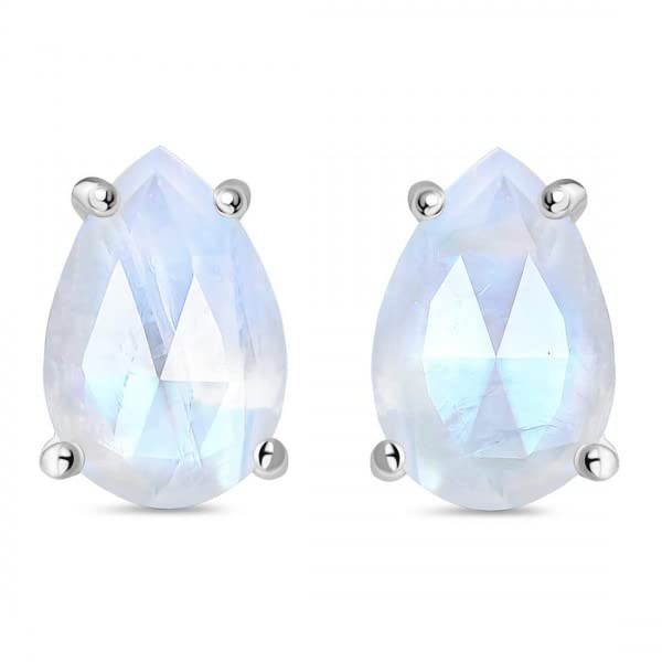925 Sterling Silver Moonstone Earrings for Women - Gold Plated Gypsy Aura Studs | June Birthstone Jewelry, Mother's Day Gift Idea | Perfect for Weddings, Parties & Everyday Wear