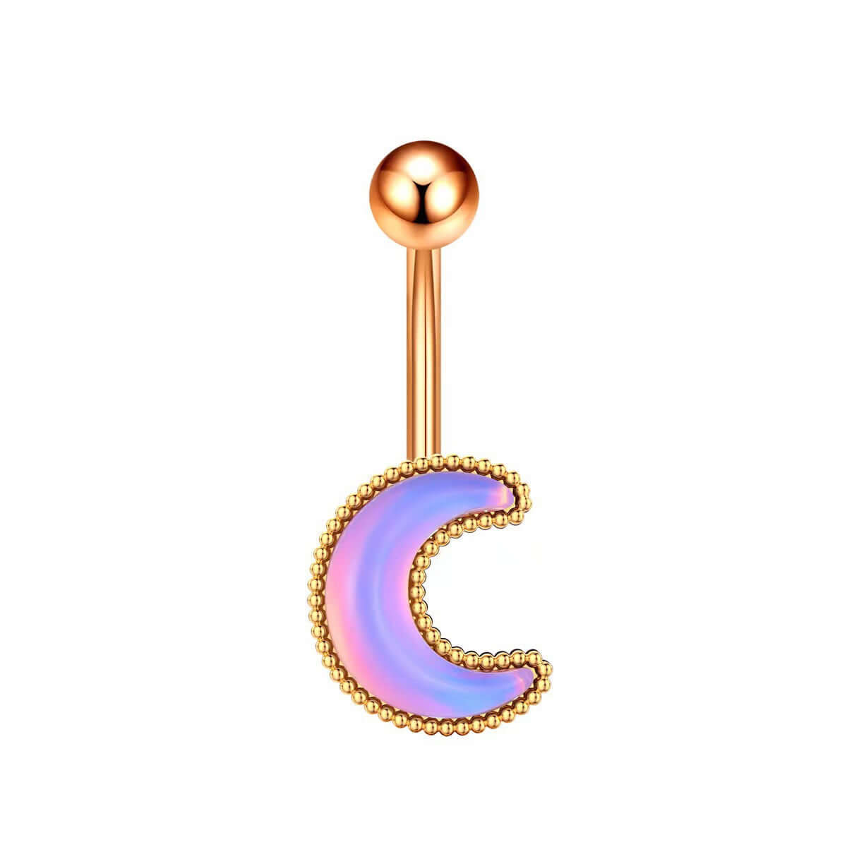 Glow in the Dark Belly Button Rings - Moon Star Design | Body Jewelry for Women | Perfect for Night Parties, Raves & Unique Fashion Looks