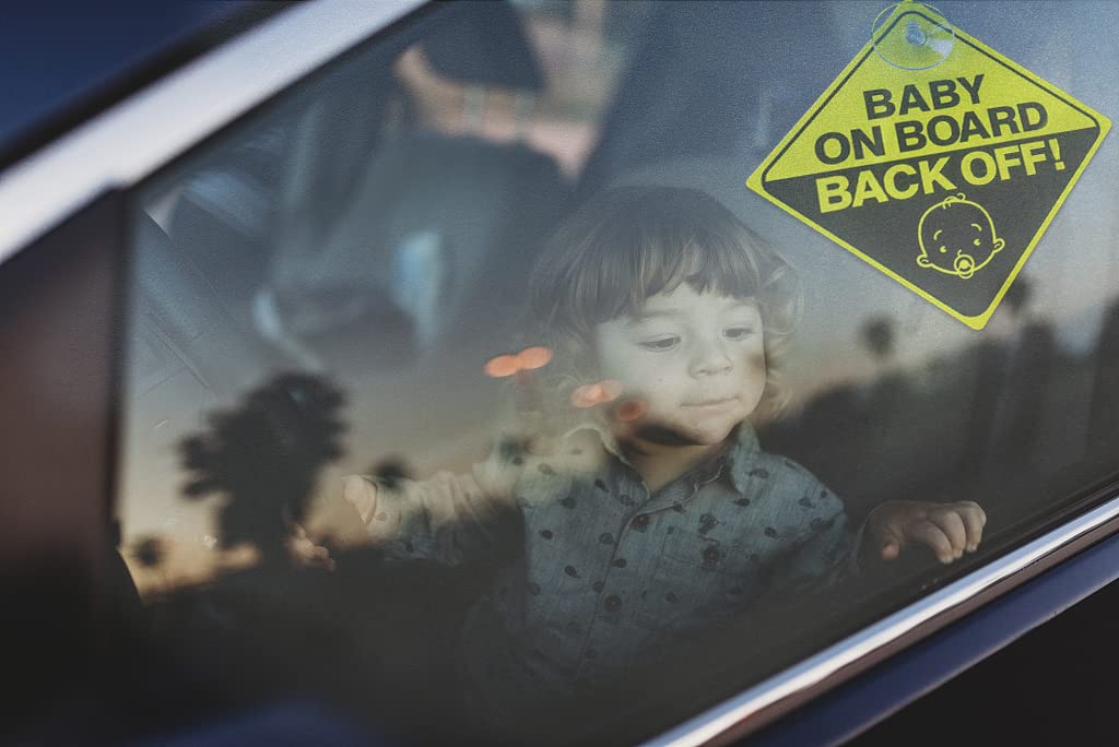 2 Pack Baby on Board Car Stickers - 5x5 Inch Reflective Waterproof Safety Warning Decals for Windows - Perfect for Parents, Newborn Safety & Family Road Trips