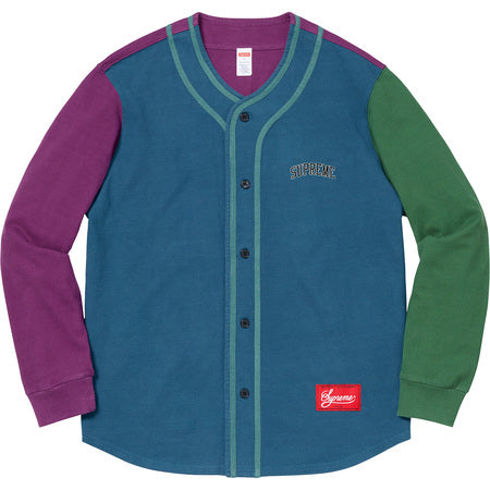 Supreme Color Blocked Baseball Jersey - Stylish & Comfortable Men's Fashion Top for Casual Wear & Street Style