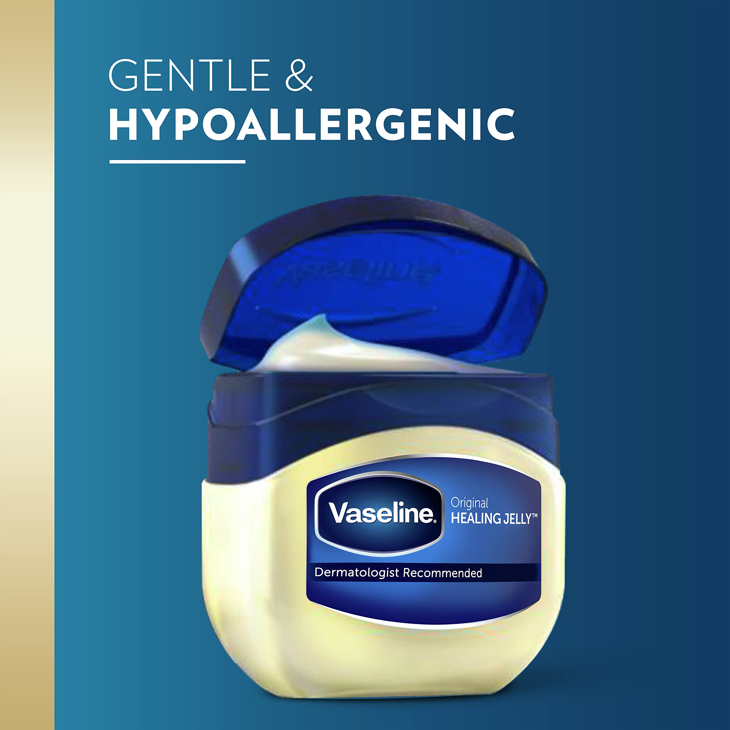 Vaseline Petroleum Jelly Original 3-Pack for Dry Skin Relief | Intensive Moisturizing Body Lotion with Cocoa Butter | Perfect for Daily Skin Care, Cracked Heels & Lip Balm | Hydrating Lotion for Face, Hands & Body