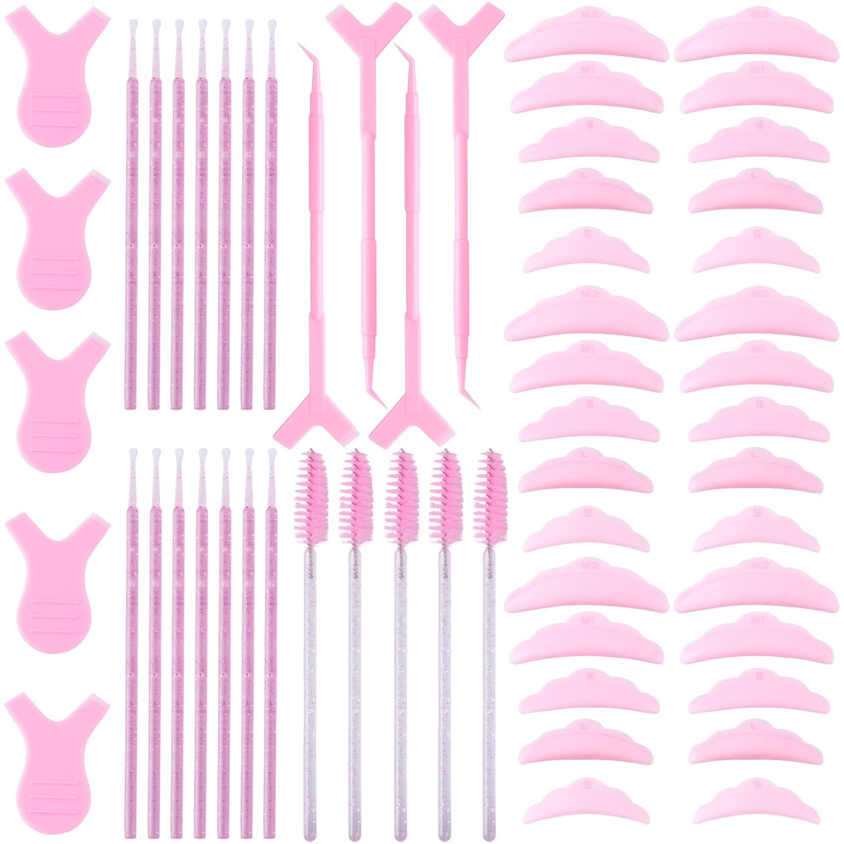 90PCS Eyelash Extension Kit - Reusable Silicone Lash Perming Curler, Y-Shape Eyelash Brush & Lifting Shield Rods for Professional Lash Lift & Perm | Perfect for Salon, Spa & Home Use