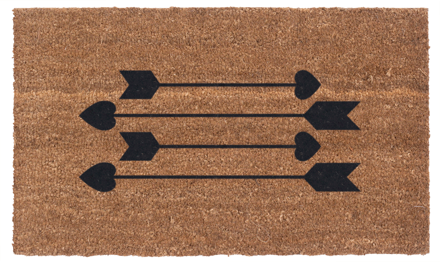 Valentine's Day Heart Shaped Coco Coir Doormat - Non-Slip Welcome Mat for Front Door, Porch, Entryway - Romantic Home Decor Gift for Couples